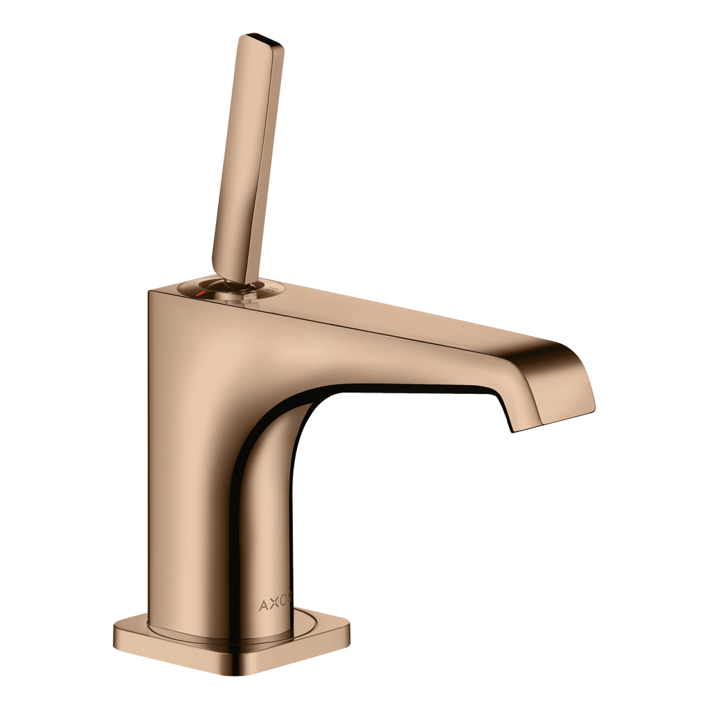 AXOR Citterio E Single Pin Handle Pillar Faucet 90 without Waste Set from Brandt in Polished Red Gold finish