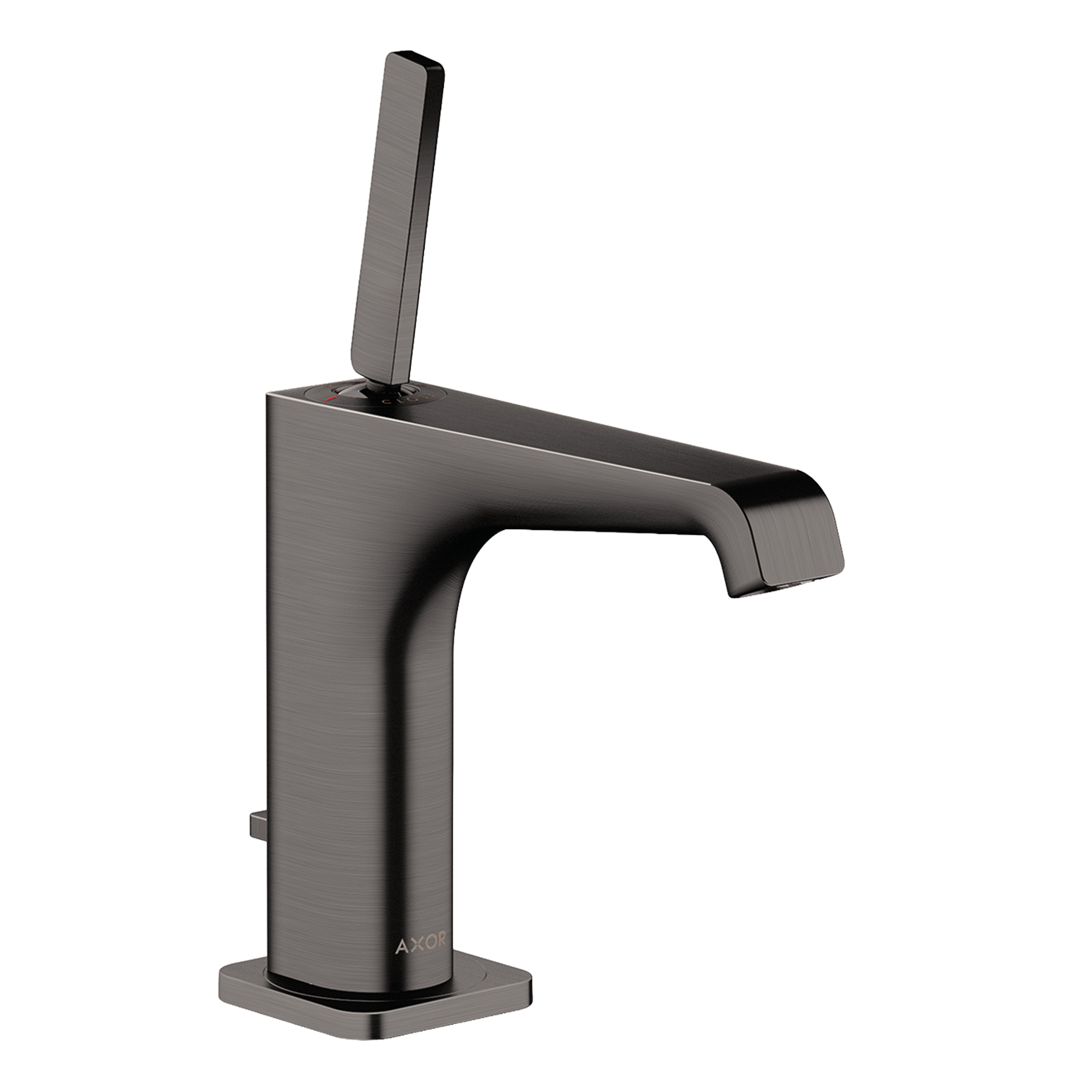 AXOR Citterio E Single Pin Handle Basin Mixer Faucet 130 with Pop-Up Waste Set from Brandt in Brushed Black Chrome finish