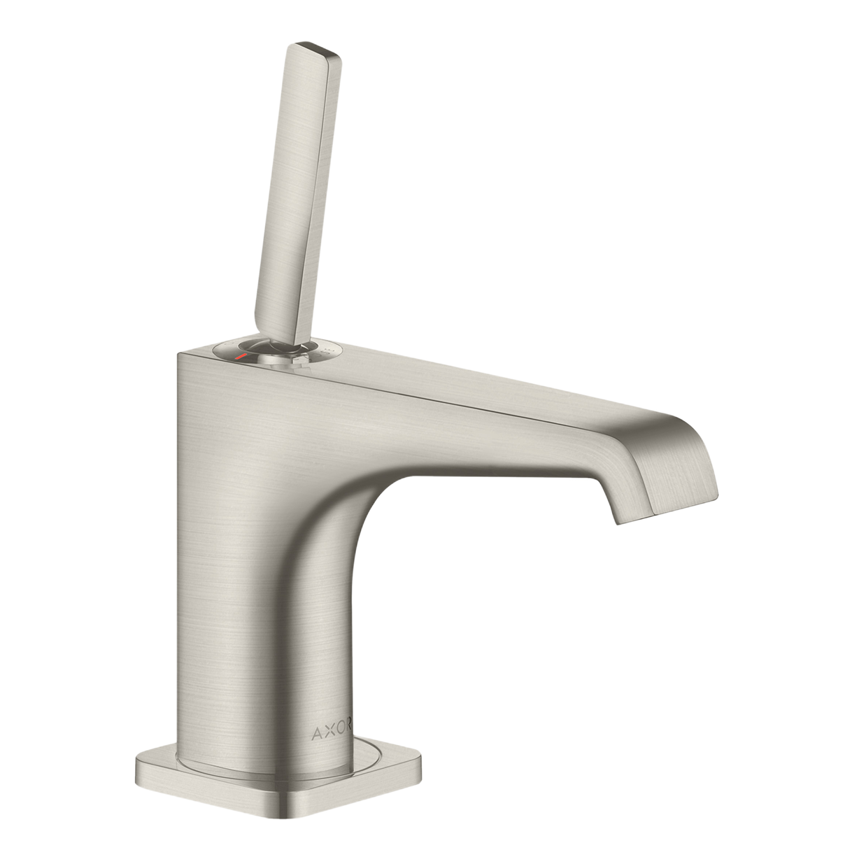 AXOR Citterio E Single Pin Handle Basin Mixer Faucet 90 with Open Waste Set from Brandt in Stainless Steel Optic finish