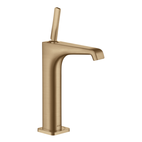 AXOR Citterio E Single Pin Handle Basin Mixer Faucet 190 with Open Waste Set from Brandt in Brushed Bronze finish