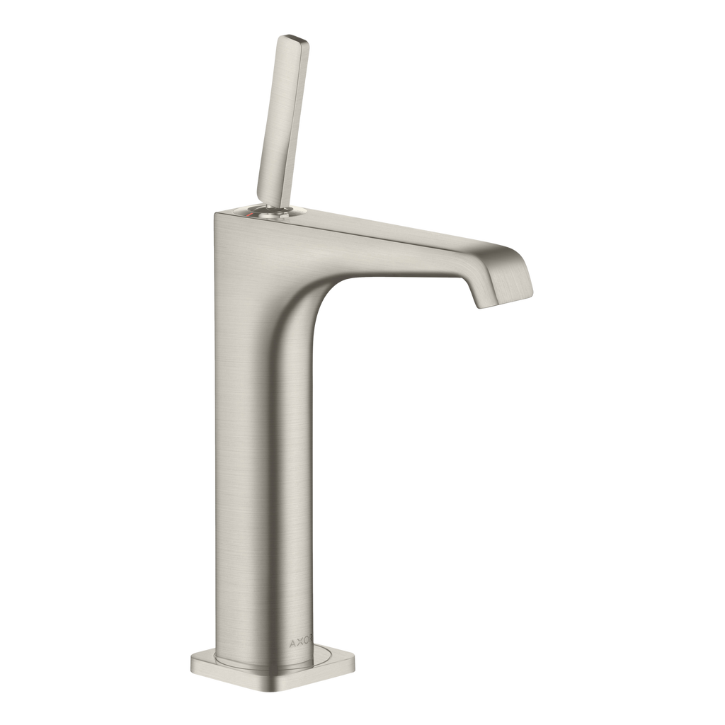 AXOR Citterio E Single Pin Handle Basin Mixer Faucet 190 with Open Waste Set from Brandt in Stainless Steel Optic finish