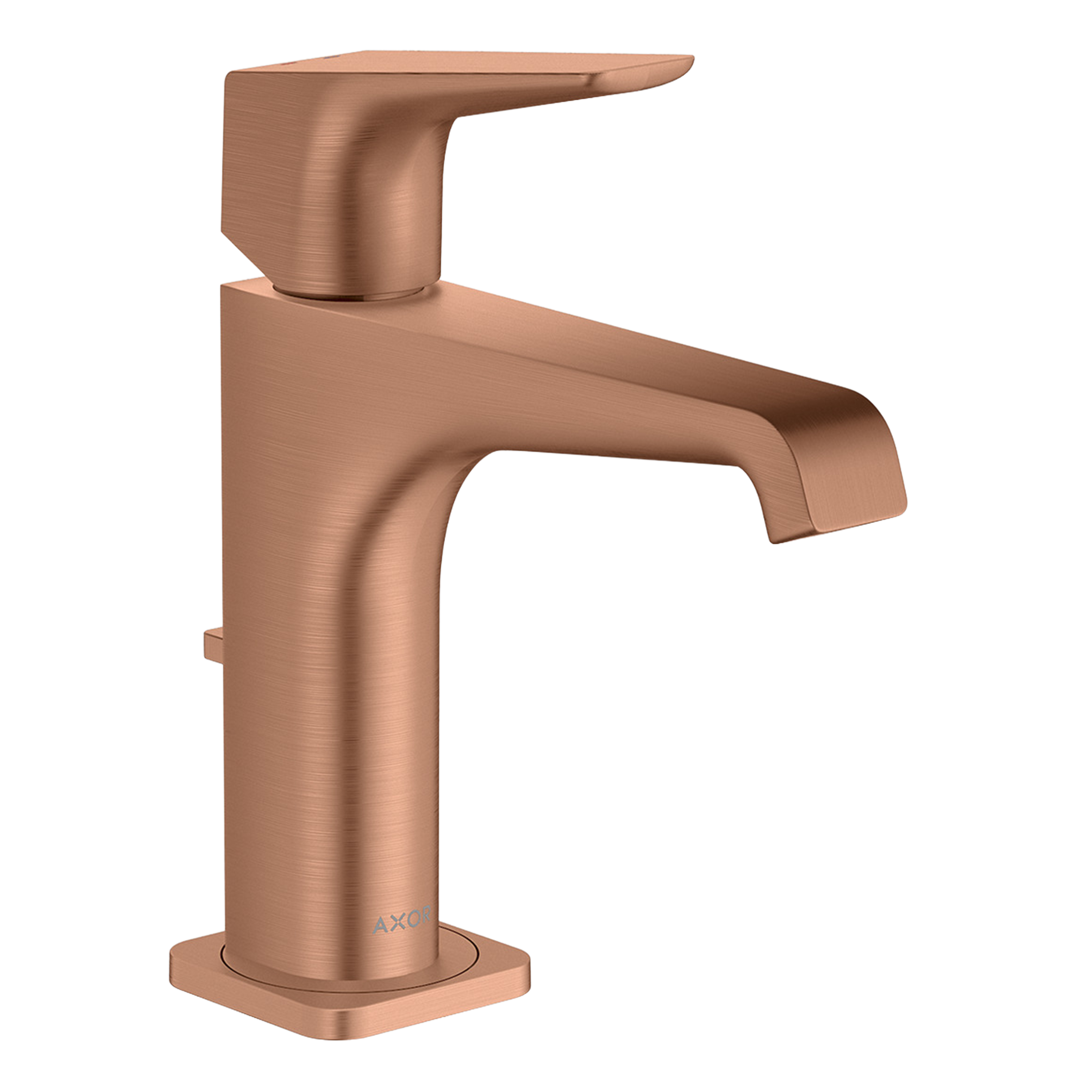 AXOR Citterio E Single Lever Handle Basin Mixer Faucet 130 with Pop-Up Waste Set from Brandt in Brushed Red Gold finish