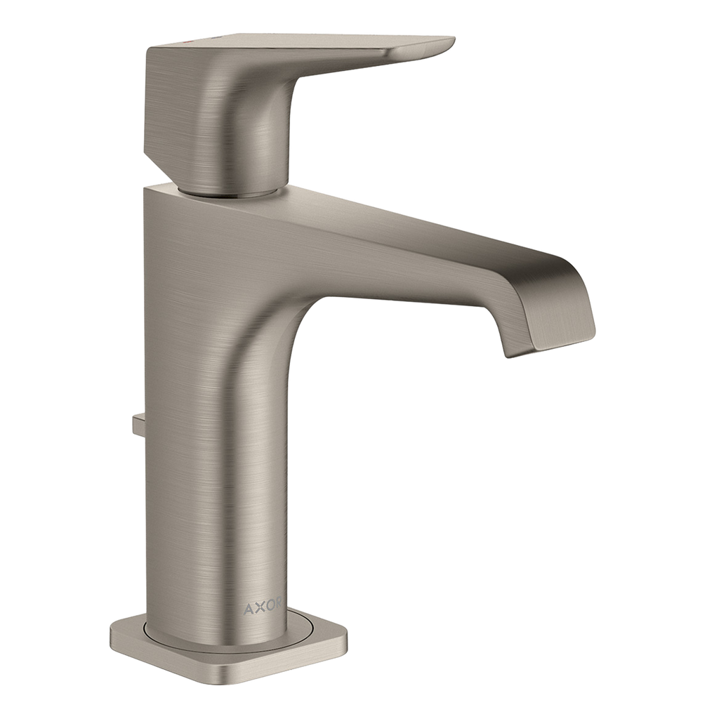 AXOR Citterio E Single Lever Handle Basin Mixer Faucet 130 with Pop-Up Waste Set from Brandt in Stainless Steel Optic finish