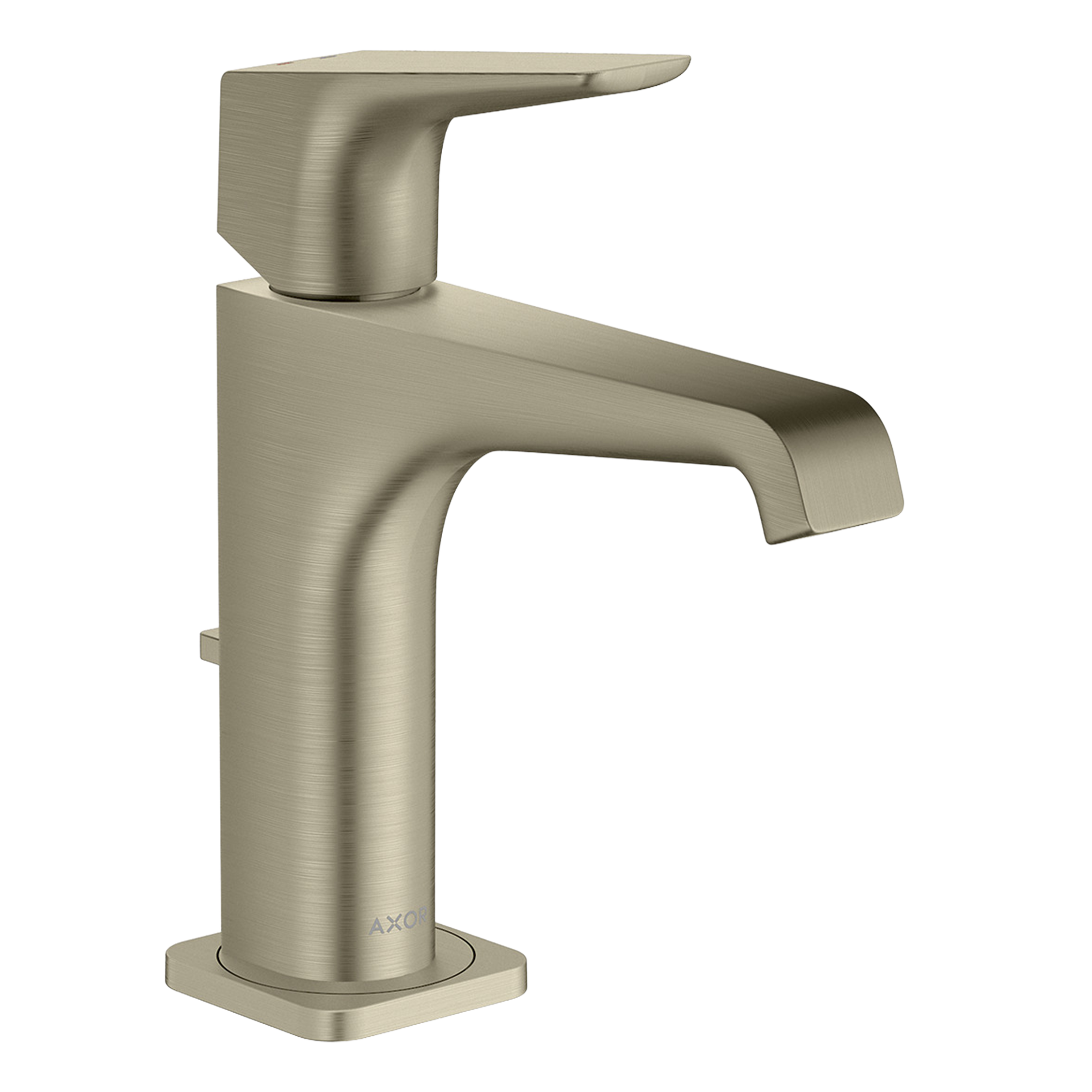 AXOR Citterio E Single Lever Handle Basin Mixer Faucet 130 with Pop-Up Waste Set from Brandt in Brushed Nickel finish