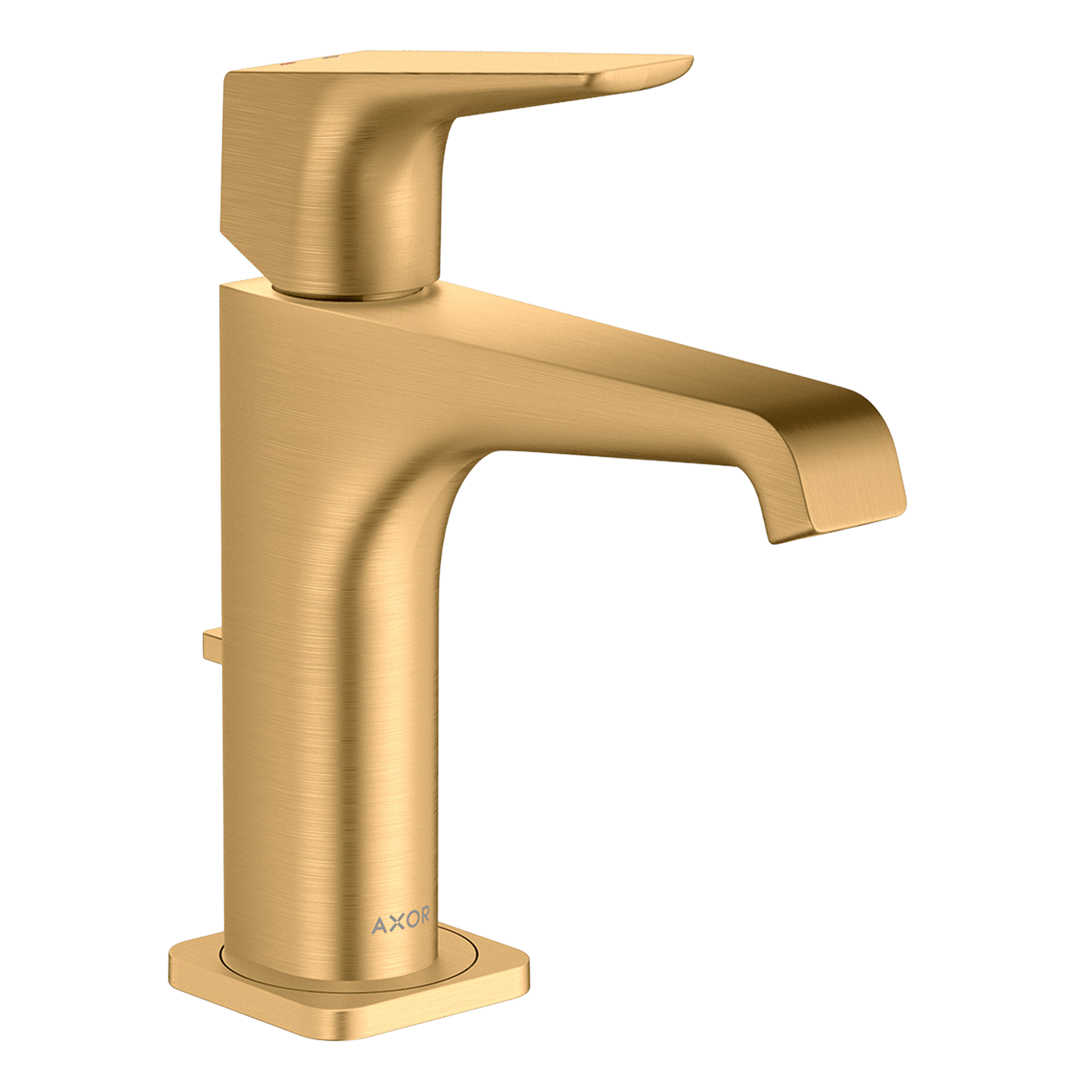 AXOR Citterio E Single Lever Handle Basin Mixer Faucet 130 with Pop-Up Waste Set from Brandt in Brushed Brass finish