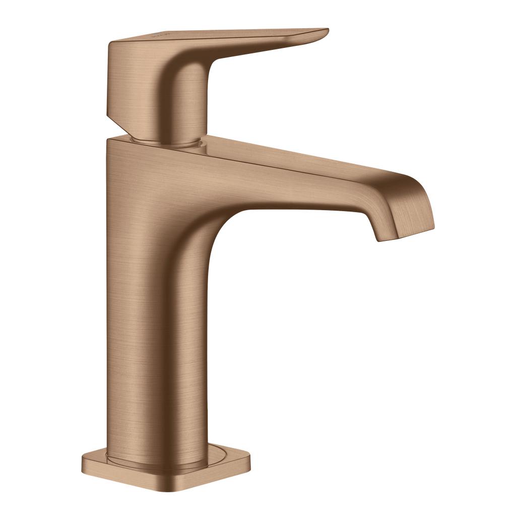 AXOR Citterio E Single Lever Handle Basin Mixer Faucet 130 with Open Waste Set from Brandt in Brushed Red Gold finish