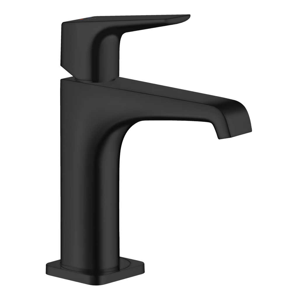 AXOR Citterio E Single Lever Handle Basin Mixer Faucet 130 with Open Waste Set from Brandt in Matt Black finish