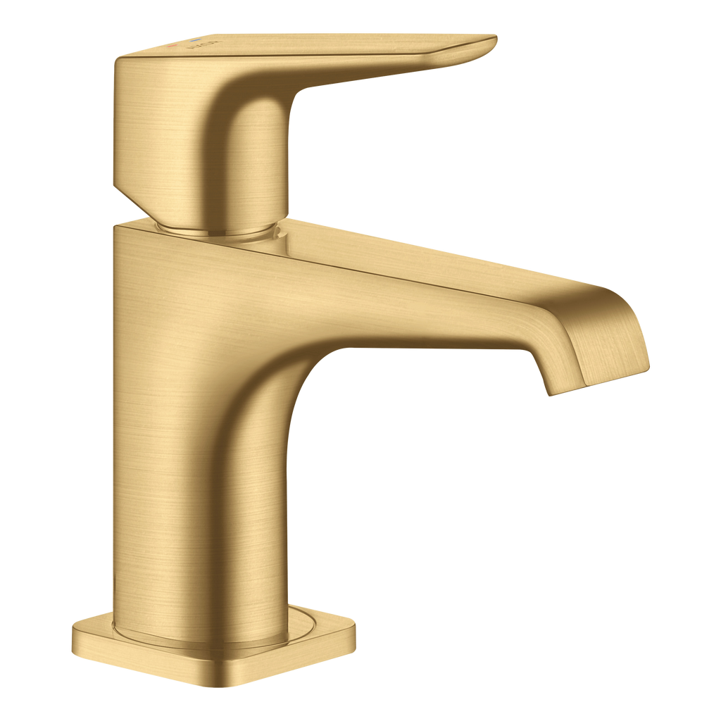 AXOR Citterio E Single Lever Handle Basin Mixer Faucet 90 with Open Waste Set from Brandt in Brushed Gold Optic finish