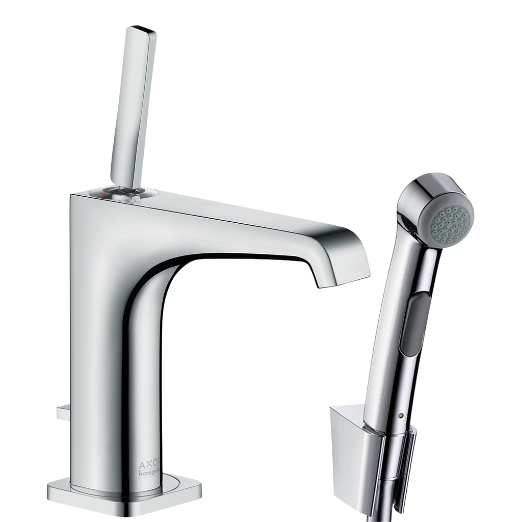 AXOR Citterio E Single Lever Handle Basin Mixer Faucet 130 with Bidette Hand Shower from Brandt in Chrome finish