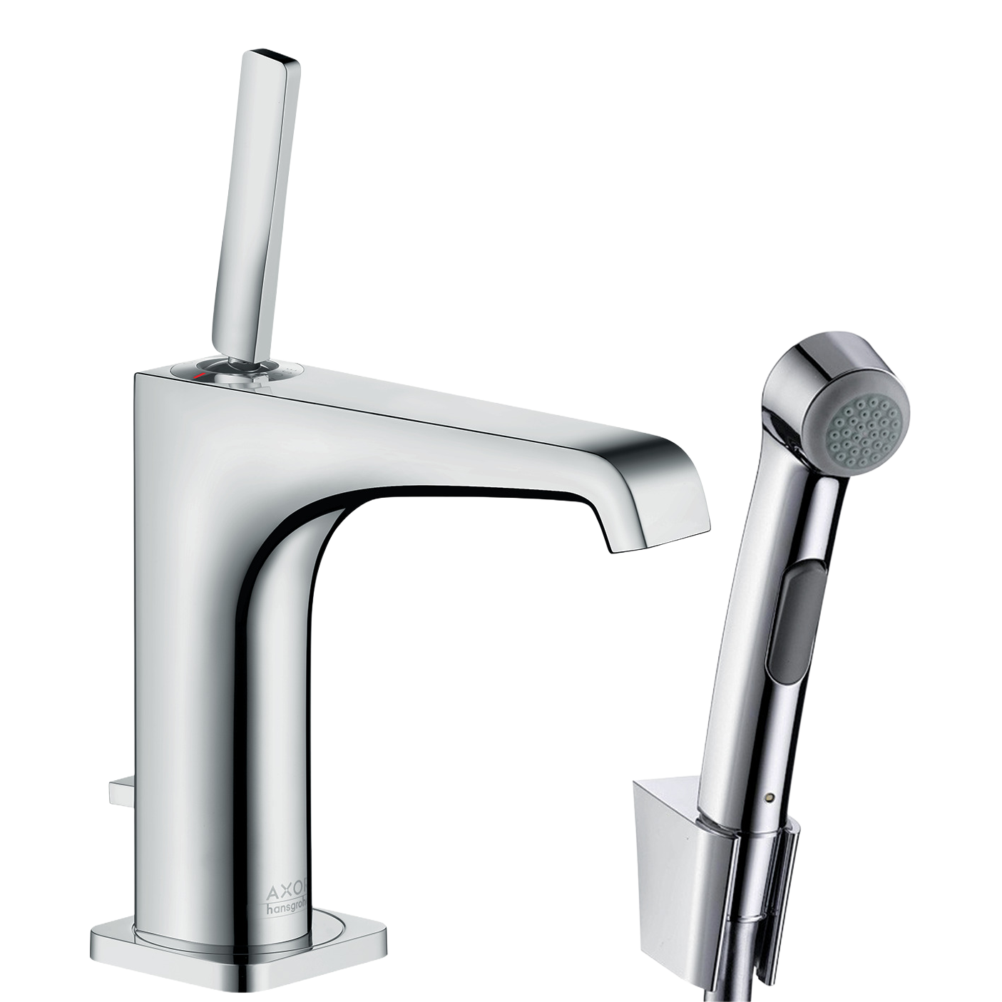 AXOR Citterio E Single Lever Handle Basin Mixer Faucet 130 with Bidette Hand Shower from Brandt in Chrome finish