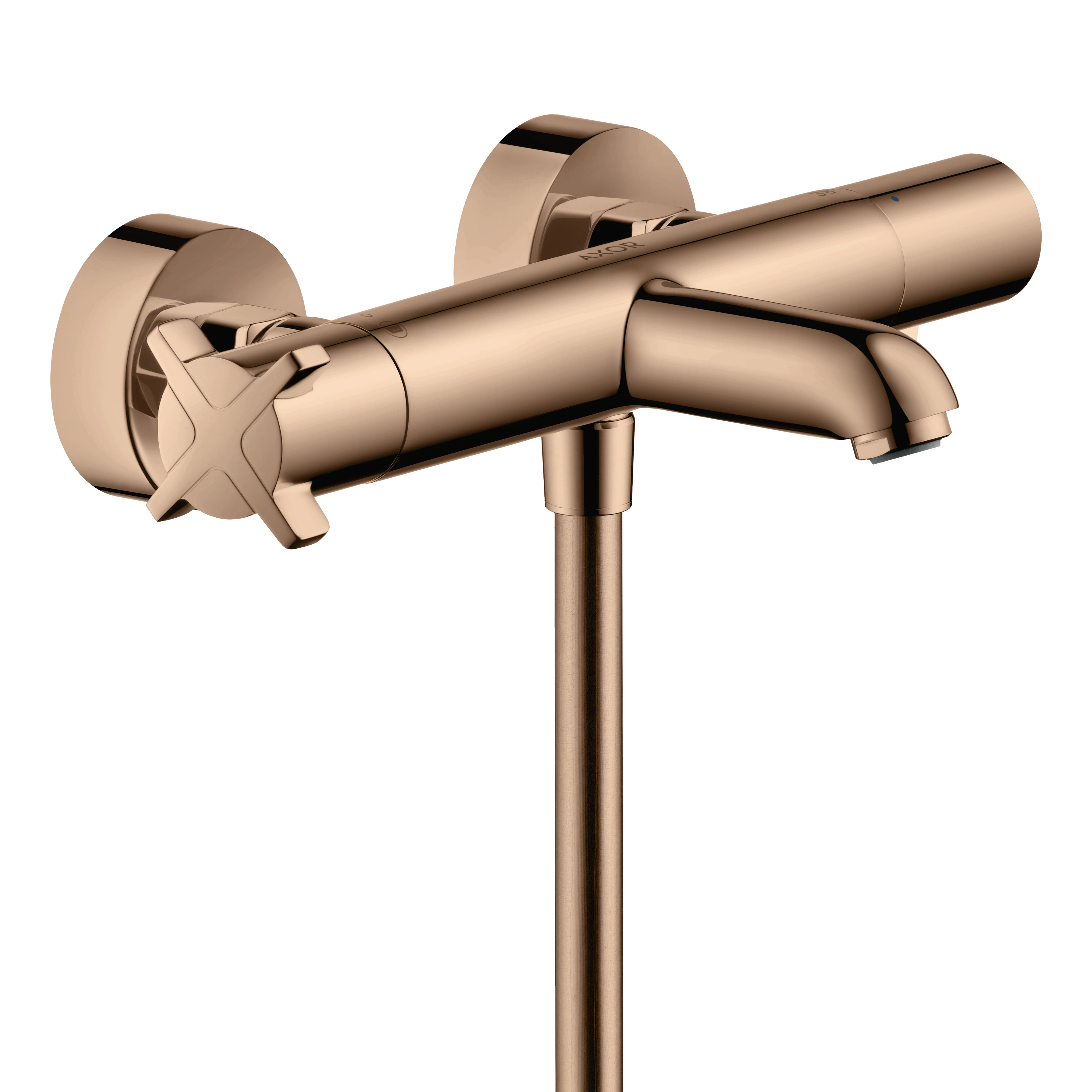 AXOR Citterio E Bath & Shower Thermostatic Mixer Faucet from Brandt in Polished Red Gold finish