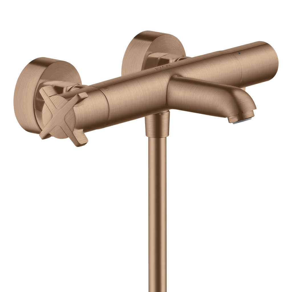 AXOR Citterio E Bath & Shower Thermostatic Mixer Faucet from Brandt in Brushed Red Gold finish