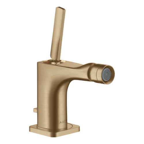 AXOR Citterio E Single Pin Handle Bidet Mixer Faucet with Pop-Up Waste Set from Brandt in Brushed Bronze finish