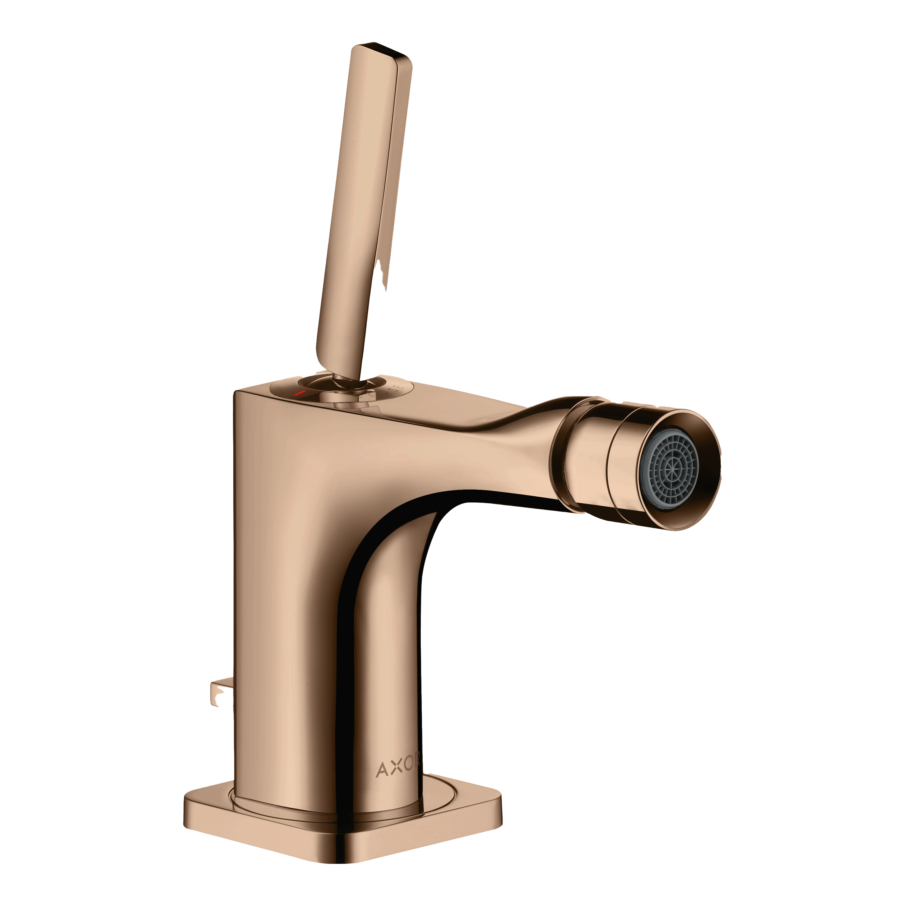 AXOR Citterio E Single Pin Handle Bidet Mixer Faucet with Pop-Up Waste Set from Brandt in Polished Red Gold finish