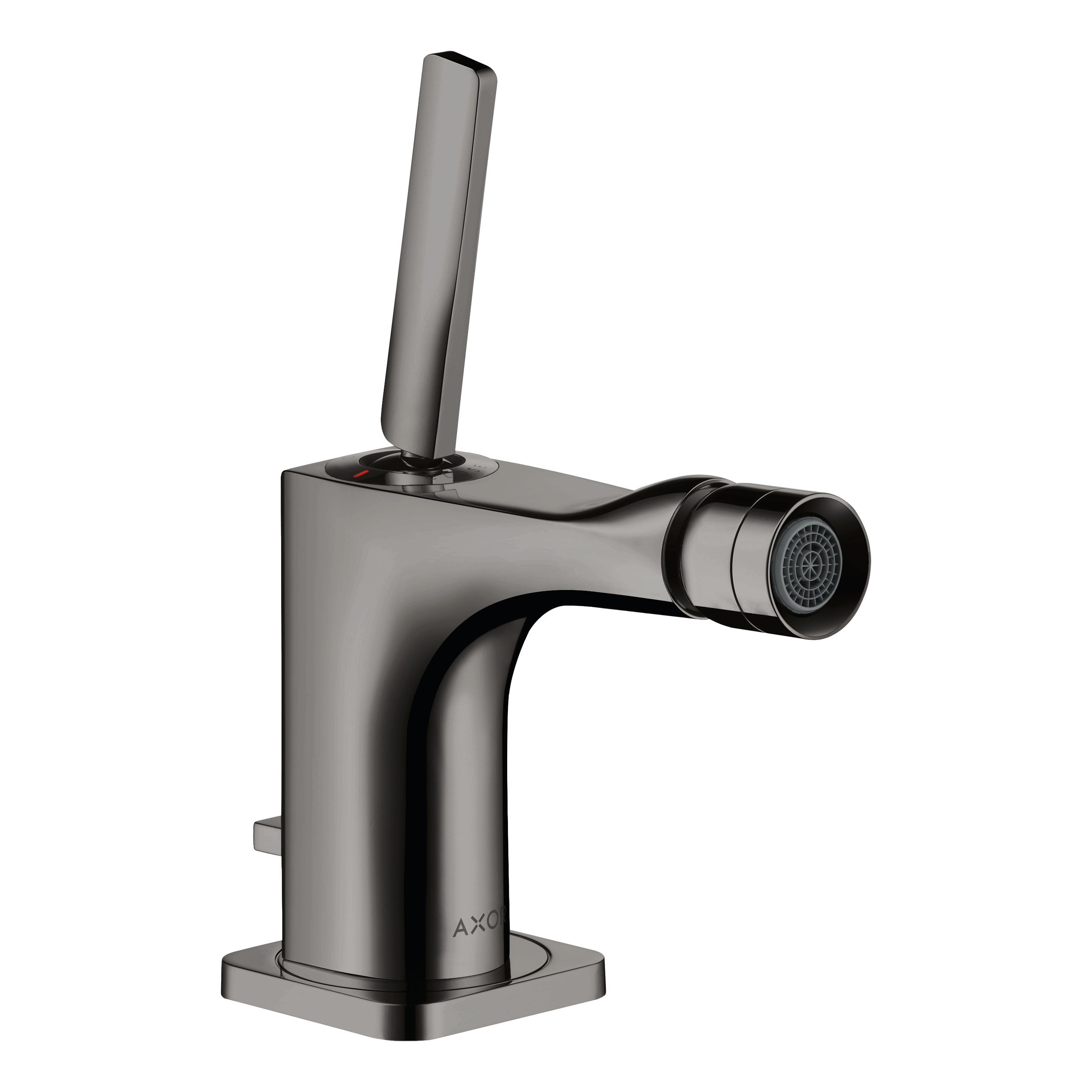 AXOR Citterio E Single Pin Handle Bidet Mixer Faucet with Pop-Up Waste Set from Brandt in Polished Black Chrome finish
