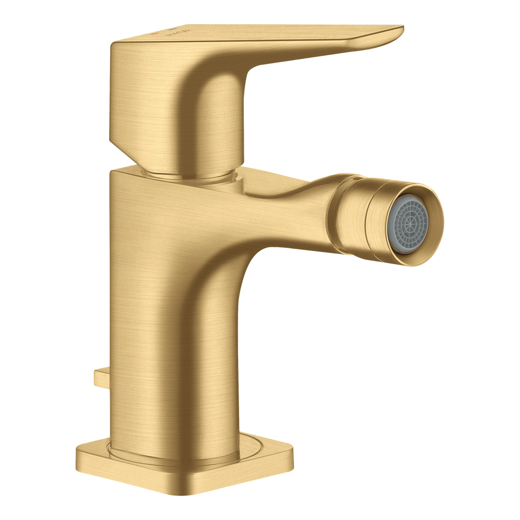AXOR Citterio E Single Lever Handle Bidet Mixer Faucet with Lever Handle and Pop-Up Waste Set from Brandt in Brushed Gold Optic finish
