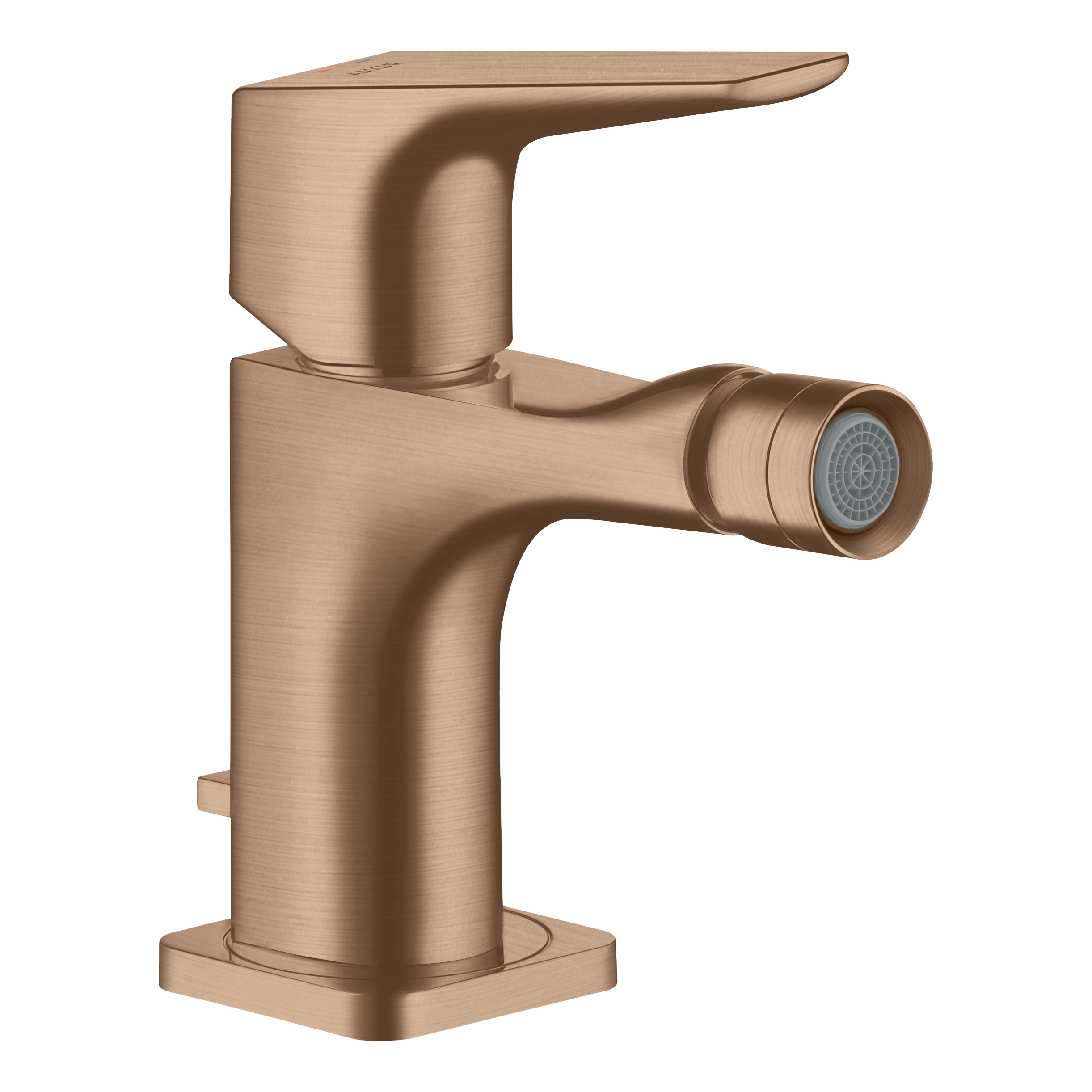 AXOR Citterio E Single Lever Handle Bidet Mixer Faucet with Lever Handle and Pop-Up Waste Set from Brandt in Brushed Red Gold finish