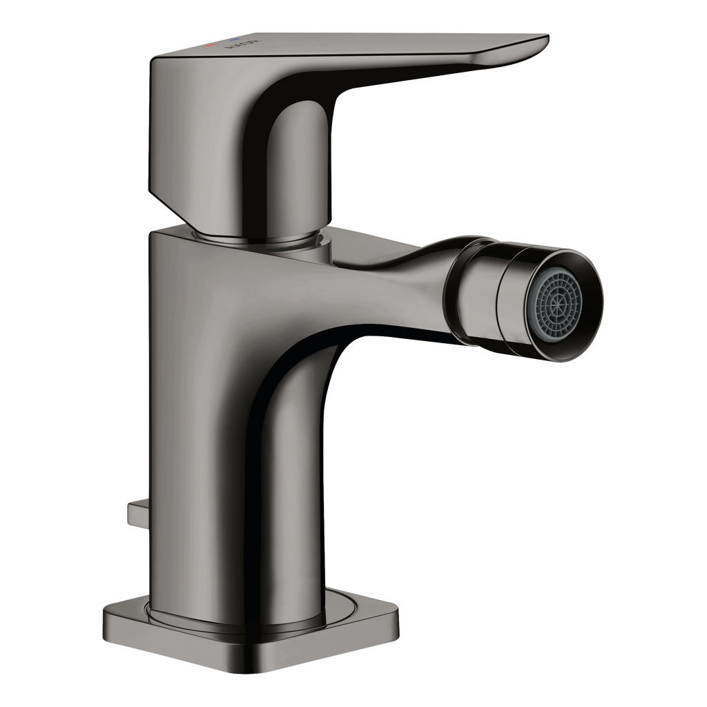 AXOR Citterio E Single Lever Handle Bidet Mixer Faucet with Lever Handle and Pop-Up Waste Set from Brandt in Polished Black Chrome finish