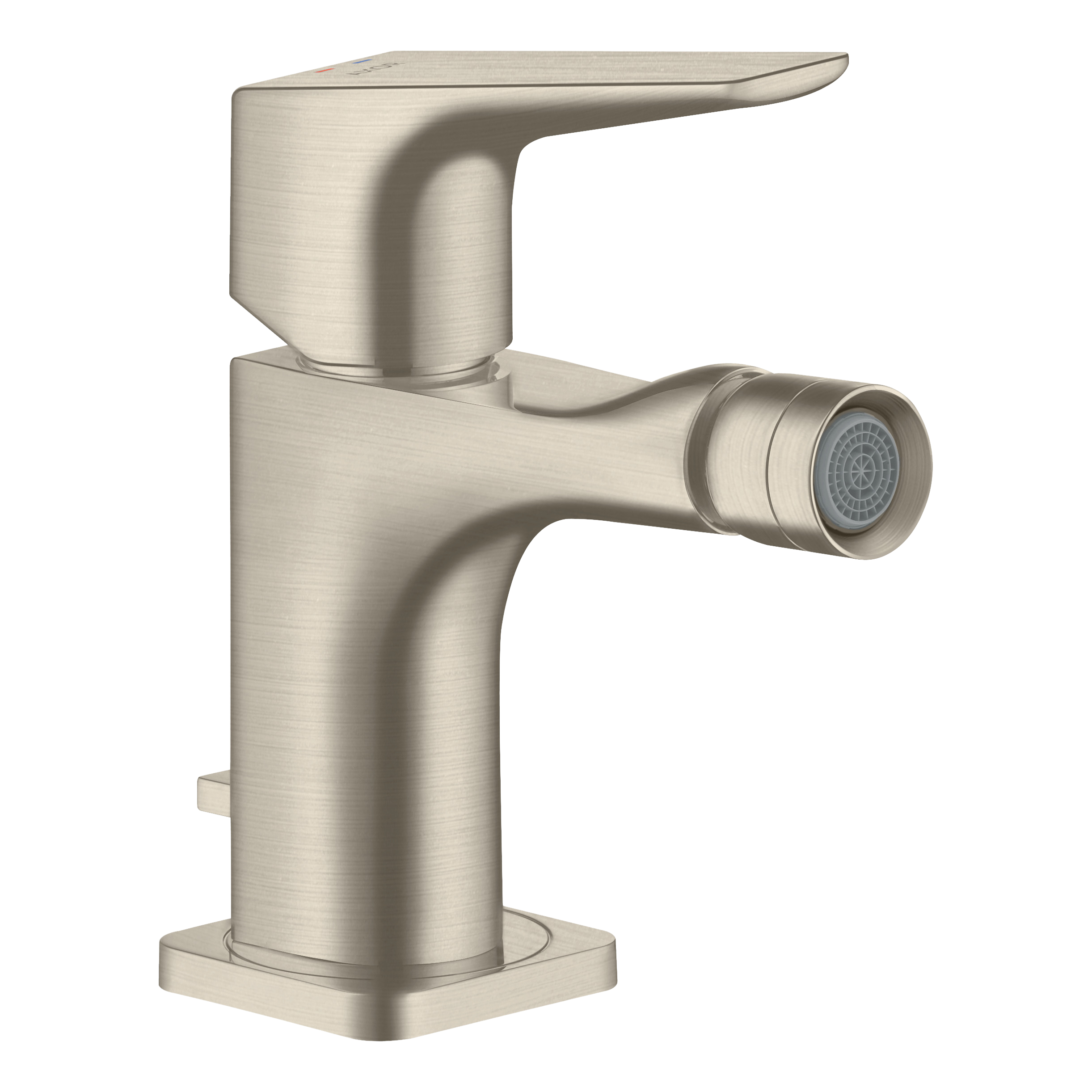 AXOR Citterio E Single Lever Handle Bidet Mixer Faucet with Lever Handle and Pop-Up Waste Set from Brandt in Brushed Nickel finish