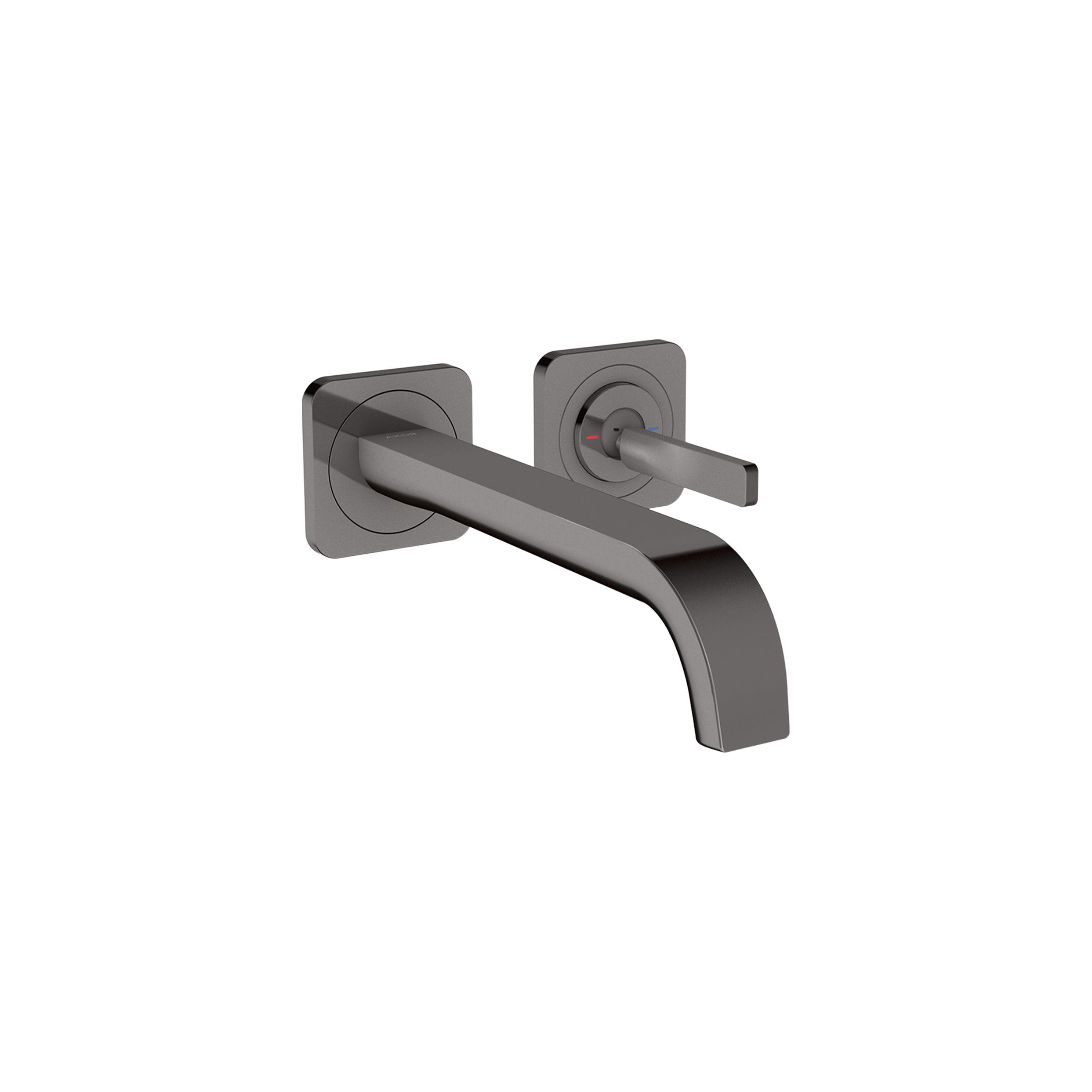 AXOR Citterio E Single Pin Handle 2-Hole Concealed Basin Mixer Faucet with 221 mm Spout and Escutcheons from Brandt in Polished Black Chrome finish