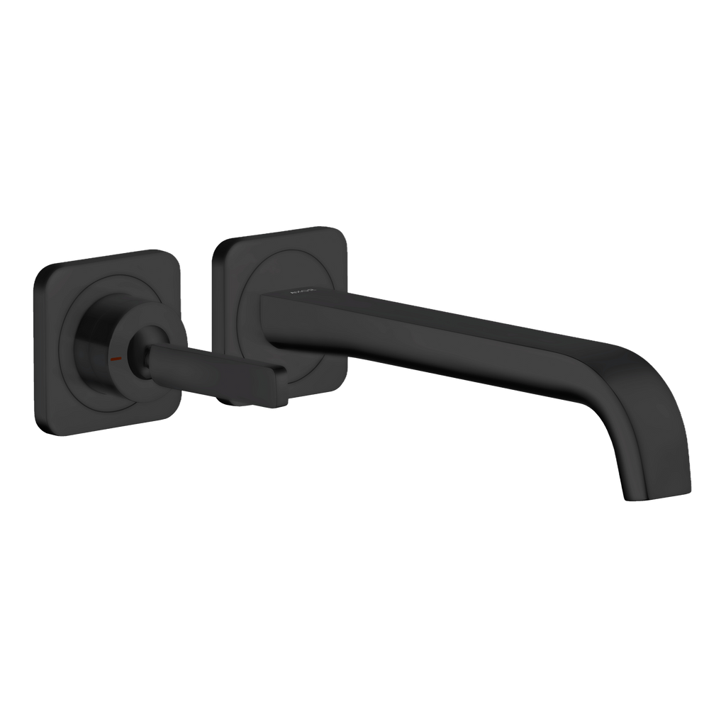 AXOR Citterio E Single Pin Handle 2-Hole Concealed Basin Mixer Faucet with 221 mm Spout and Escutcheons from Brandt in Matt Black finish