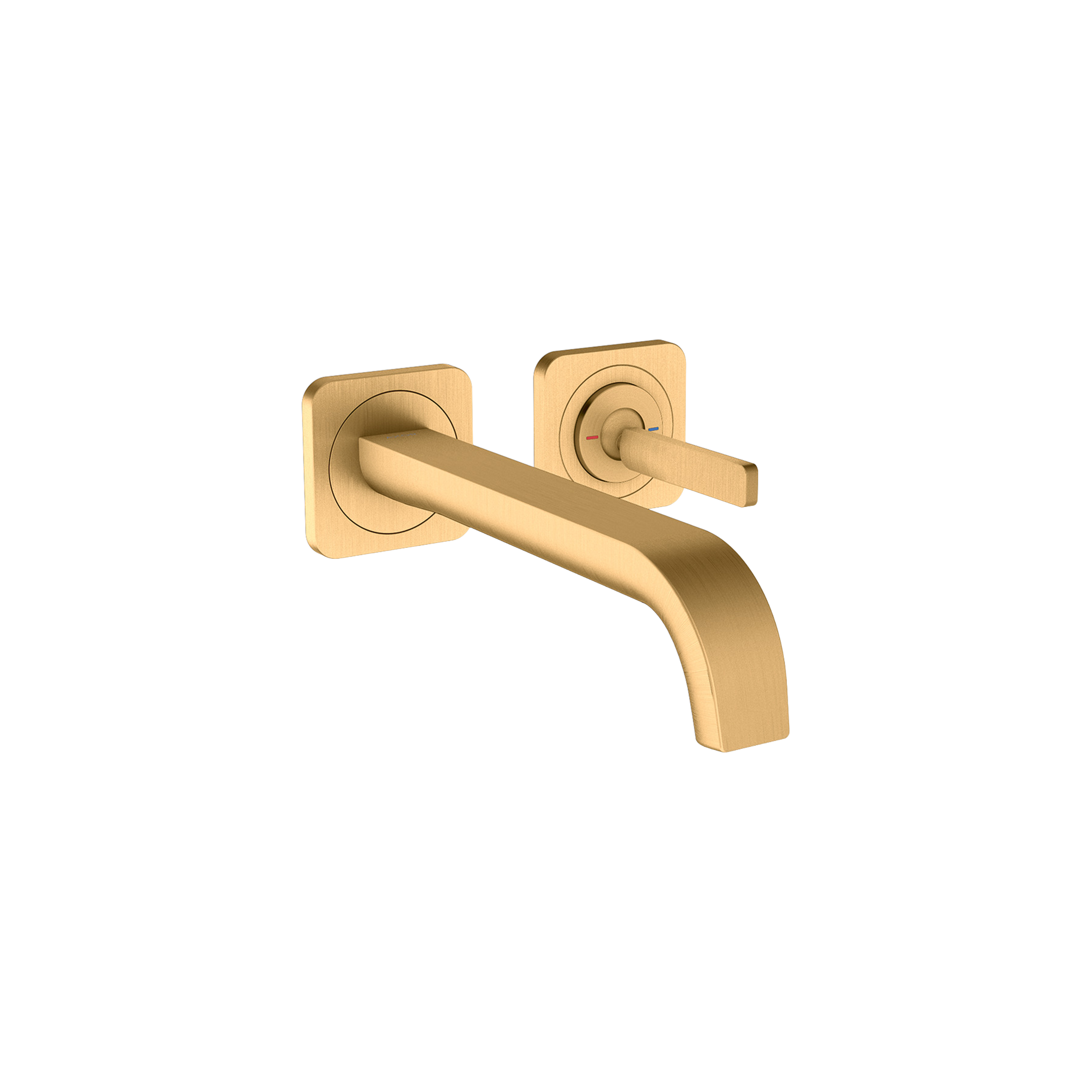 AXOR Citterio E Single Pin Handle 2-Hole Concealed Basin Mixer Faucet with 221 mm Spout and Escutcheons from Brandt in Brushed Brass finish
