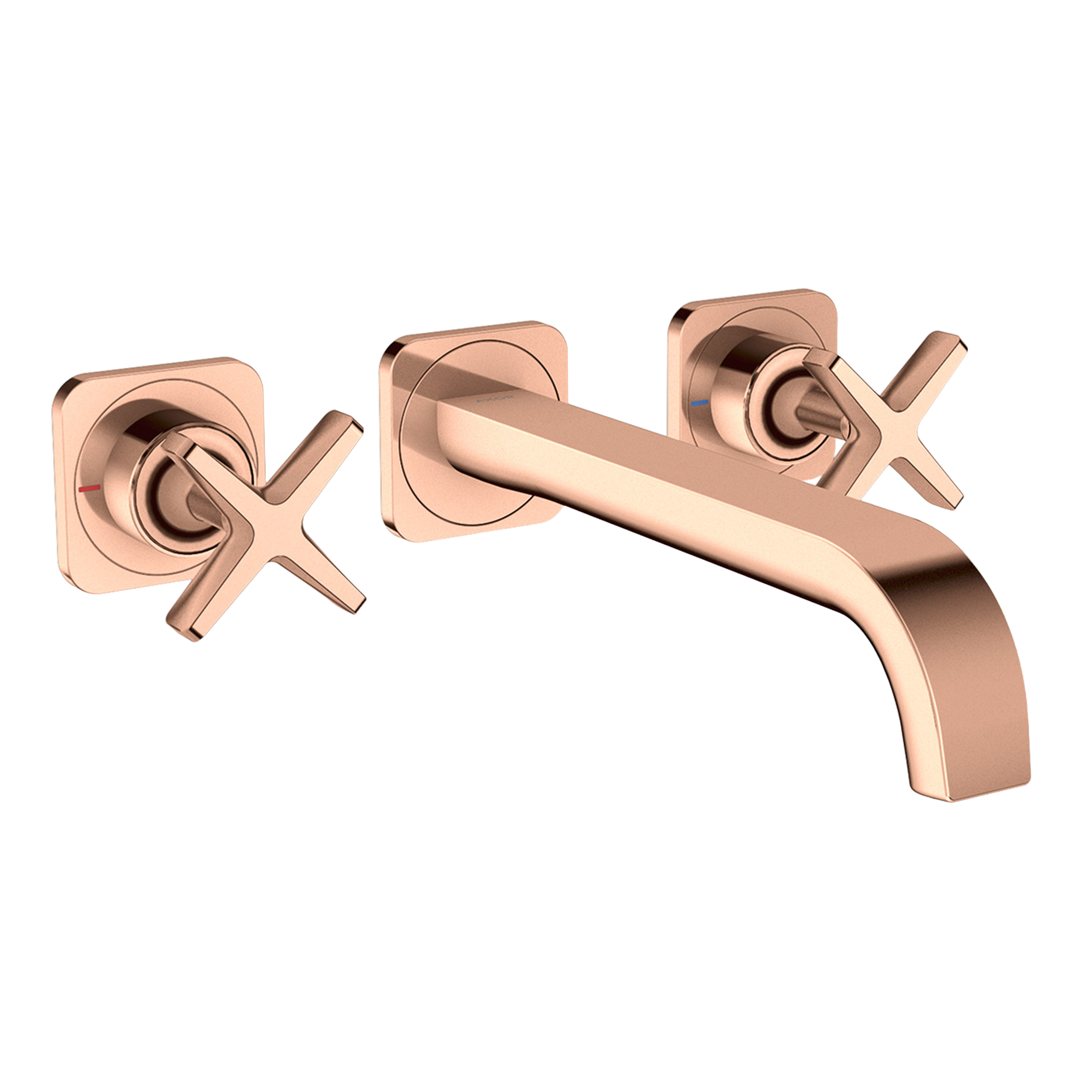 AXOR Citterio E 3-Hole Concealed Basin Mixer Faucet with 220 mm Spout and Escutcheons from Brandt in Polished Red Gold finish