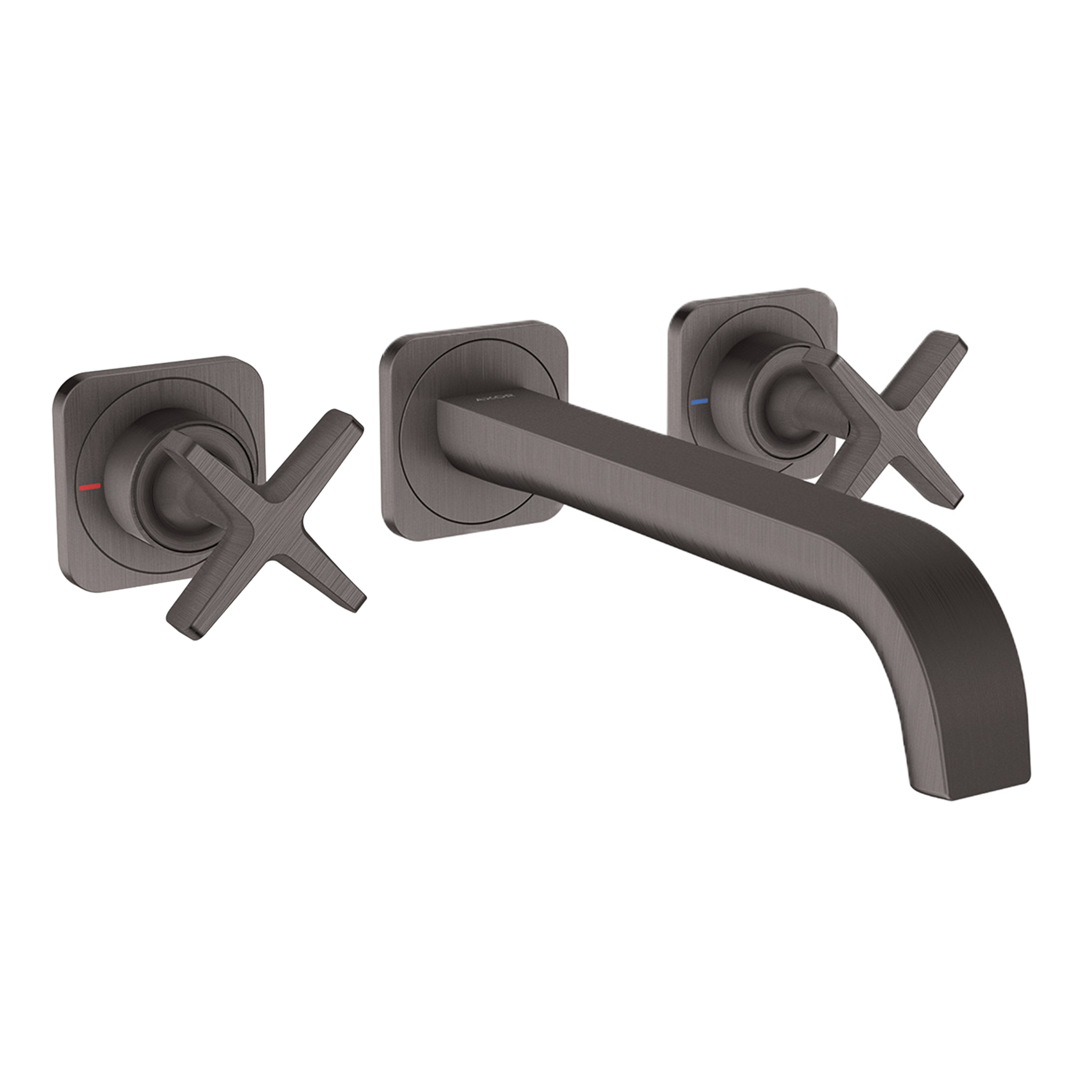 AXOR Citterio E 3-Hole Concealed Basin Mixer Faucet with 220 mm Spout and Escutcheons from Brandt in Brushed Black Chrome finish