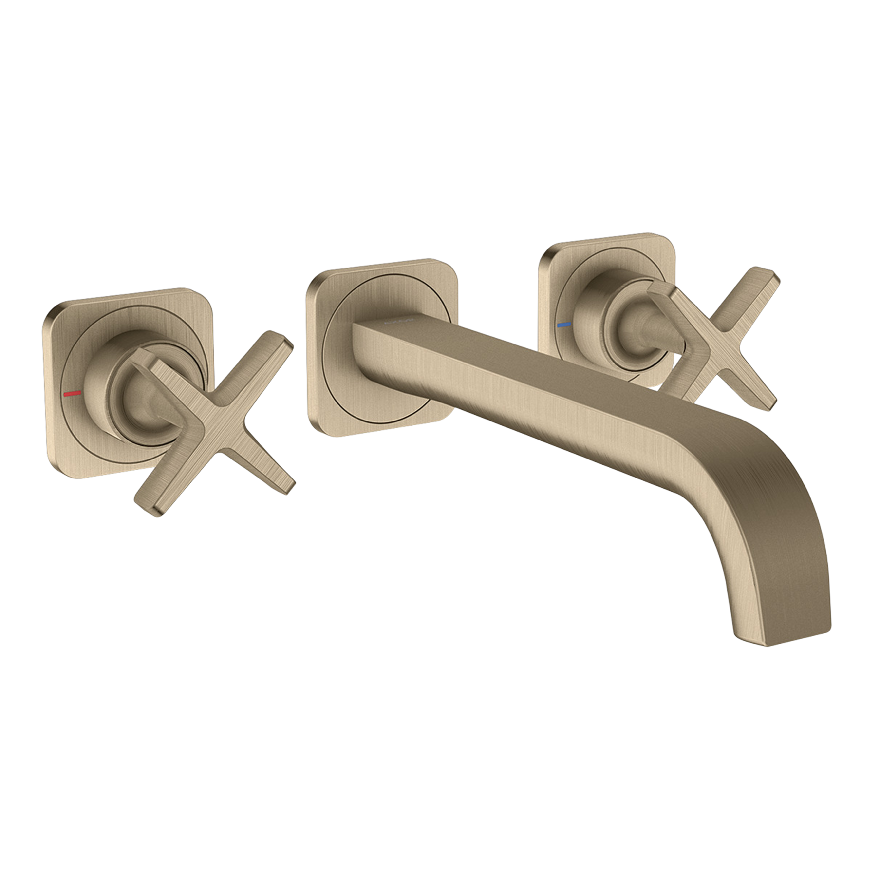 AXOR Citterio E 3-Hole Concealed Basin Mixer Faucet with 220 mm Spout and Escutcheons from Brandt in Brushed Nickel finish