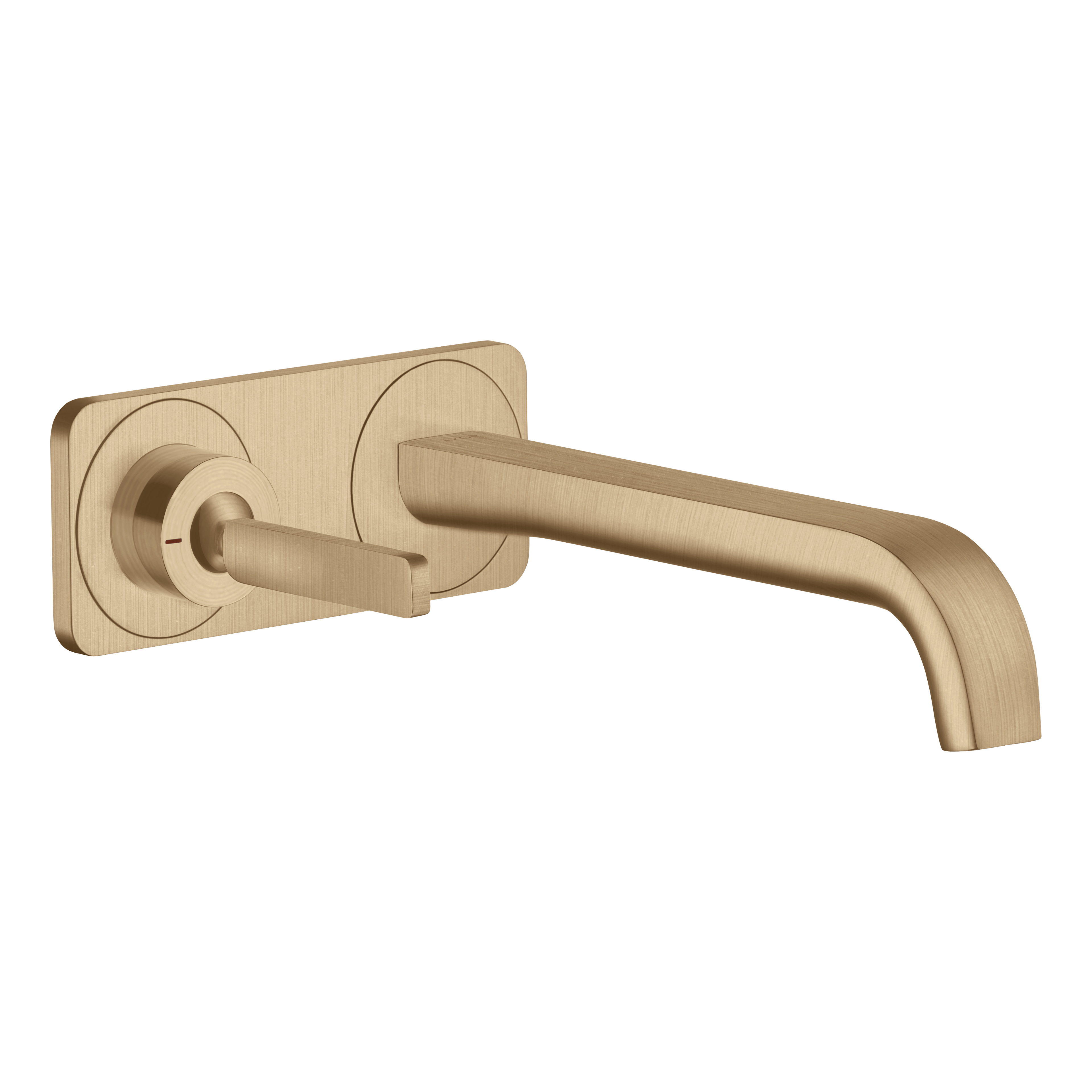 AXOR Citterio E Single Lever Handle 2-Hole Concealed Basin Mixer Faucet with 221 mm Spout and Plate from Brandt in Brushed Bronze finish