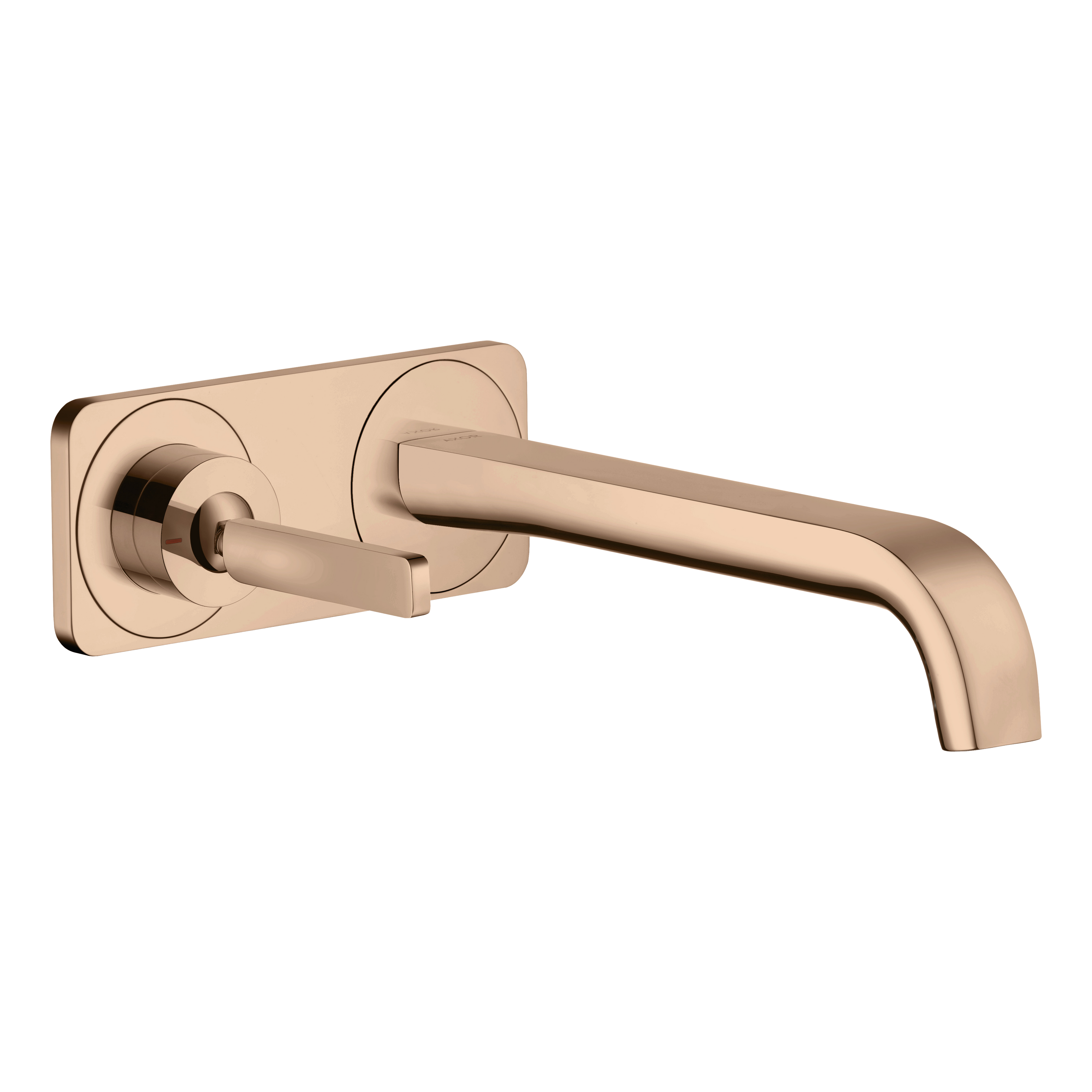 AXOR Citterio E Single Lever Handle 2-Hole Concealed Basin Mixer Faucet with 221 mm Spout and Plate from Brandt in Polished Red Gold finish