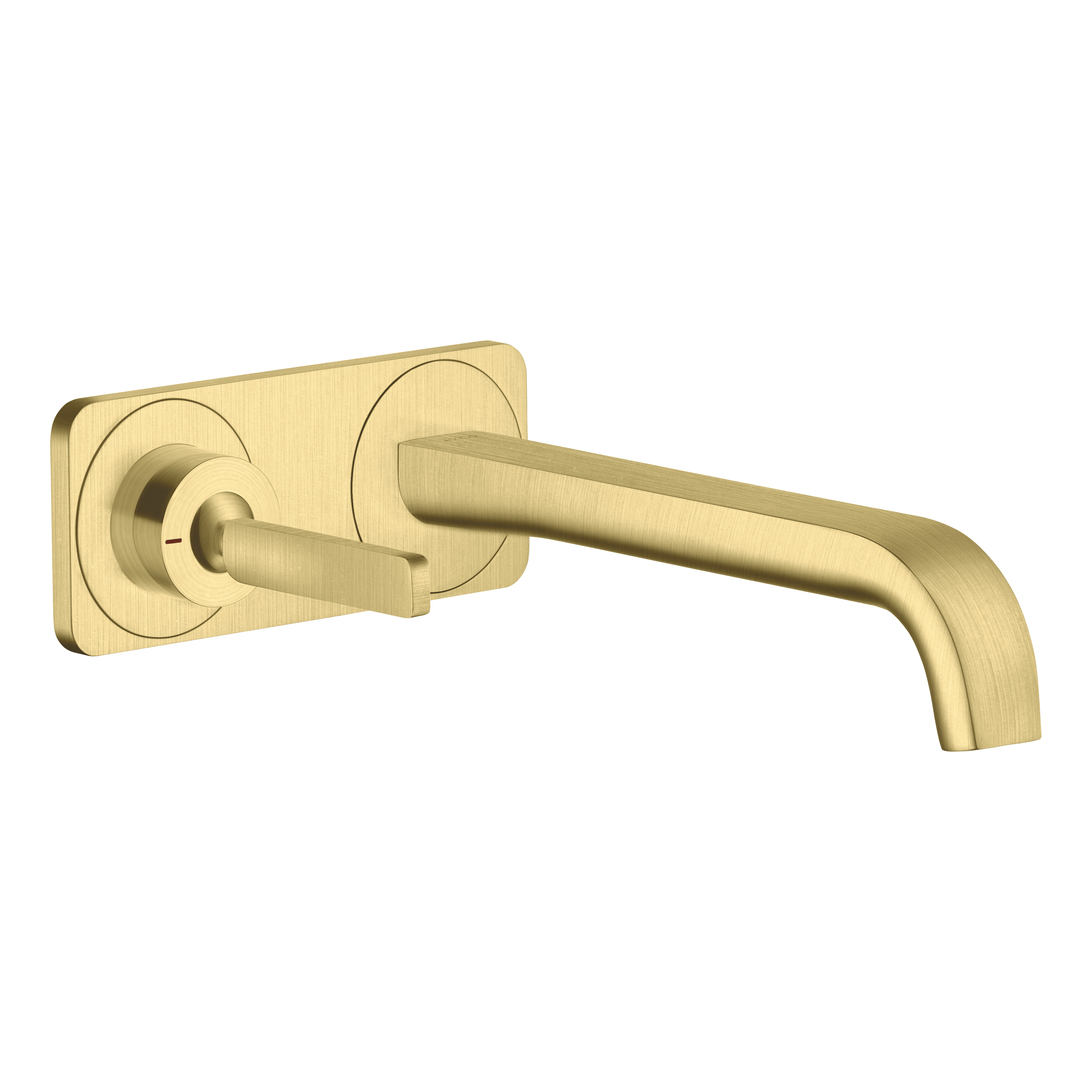 AXOR Citterio E Single Lever Handle 2-Hole Concealed Basin Mixer Faucet with 221 mm Spout and Plate from Brandt in Brushed Brass finish