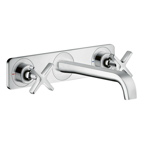 AXOR Citterio E 3-Hole Concealed Basin Mixer Faucet with 220 mm Spout and Plate from Brandt in Chrome finish