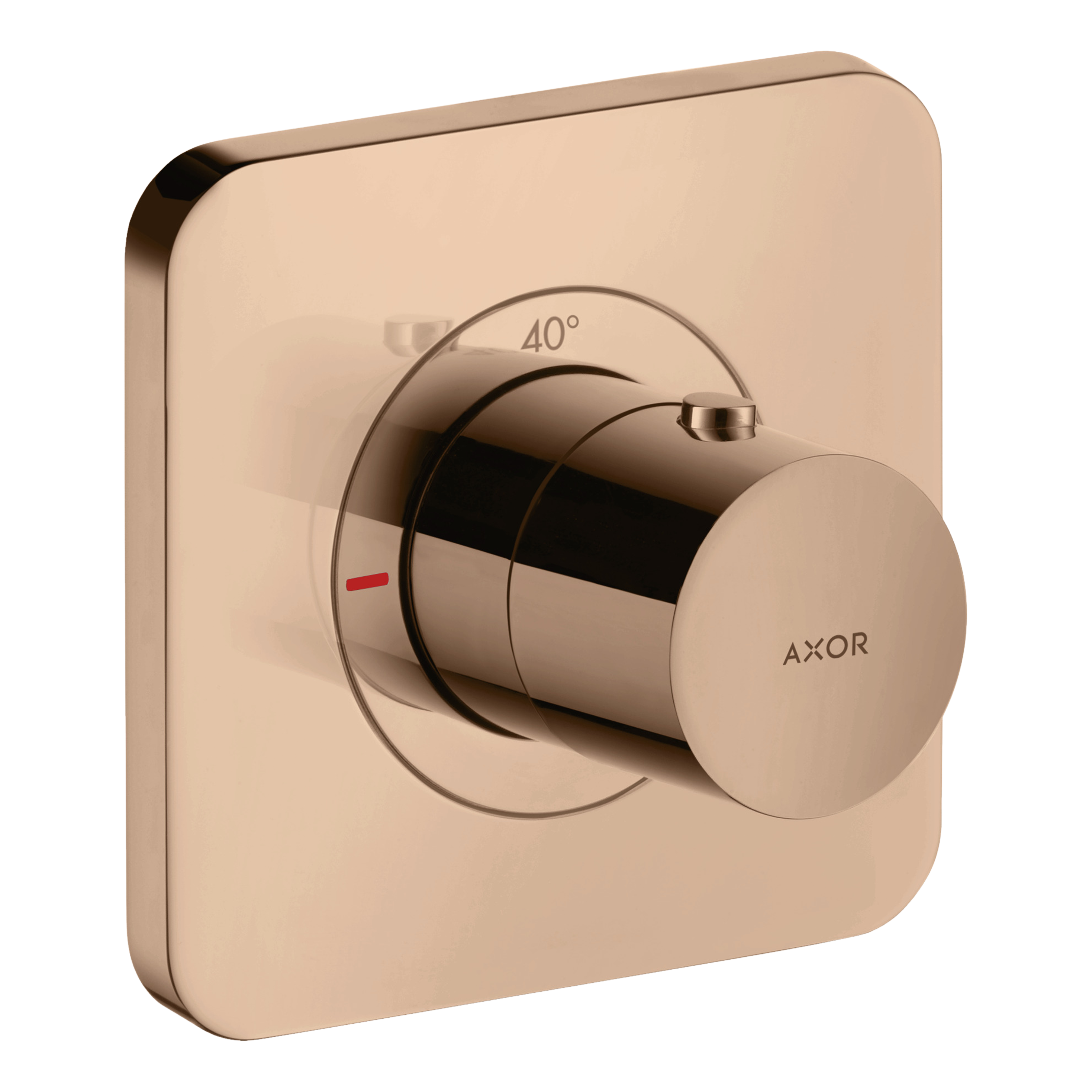 AXOR Citterio E Concealed Shower Thermostat 120/120 from Brandt in Polished Red Gold finish