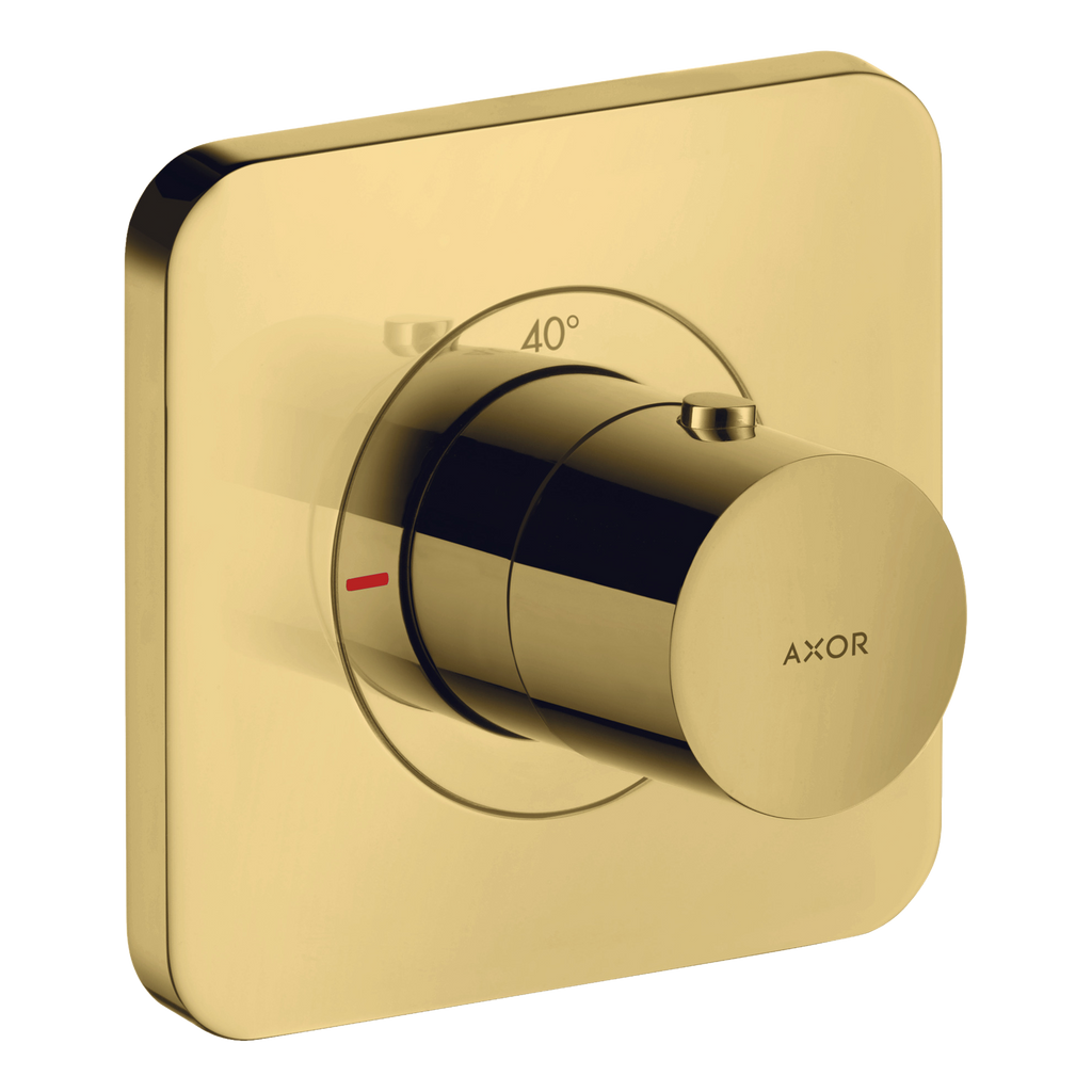 AXOR Citterio E Concealed Shower Thermostat 120/120 from Brandt in Polished Gold Optic finish