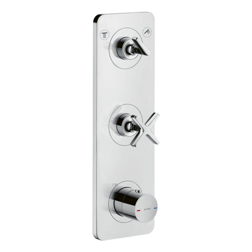 AXOR Citterio E Concealed Shower Thermostat Module 380/120 with 2 Outlets and Plate from Brandt in Chrome finish