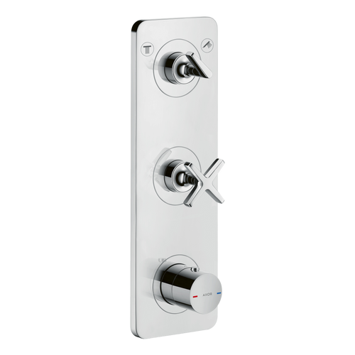 AXOR Citterio E Concealed Shower Thermostat Module 380/120 with 2 Outlets and Plate from Brandt in Chrome finish