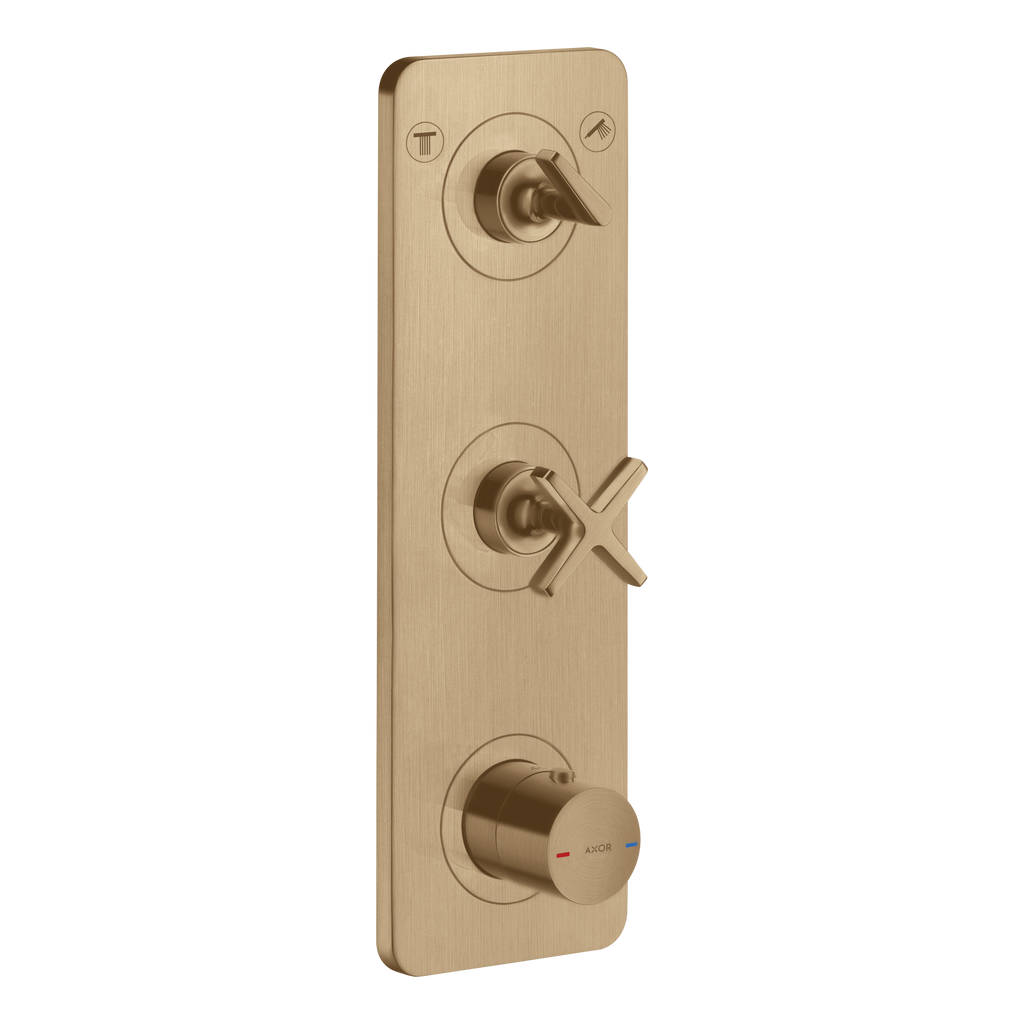 AXOR Citterio E Concealed Shower Thermostat Module 380/120 with 2 Outlets and Plate from Brandt in Brushed Bronze finish