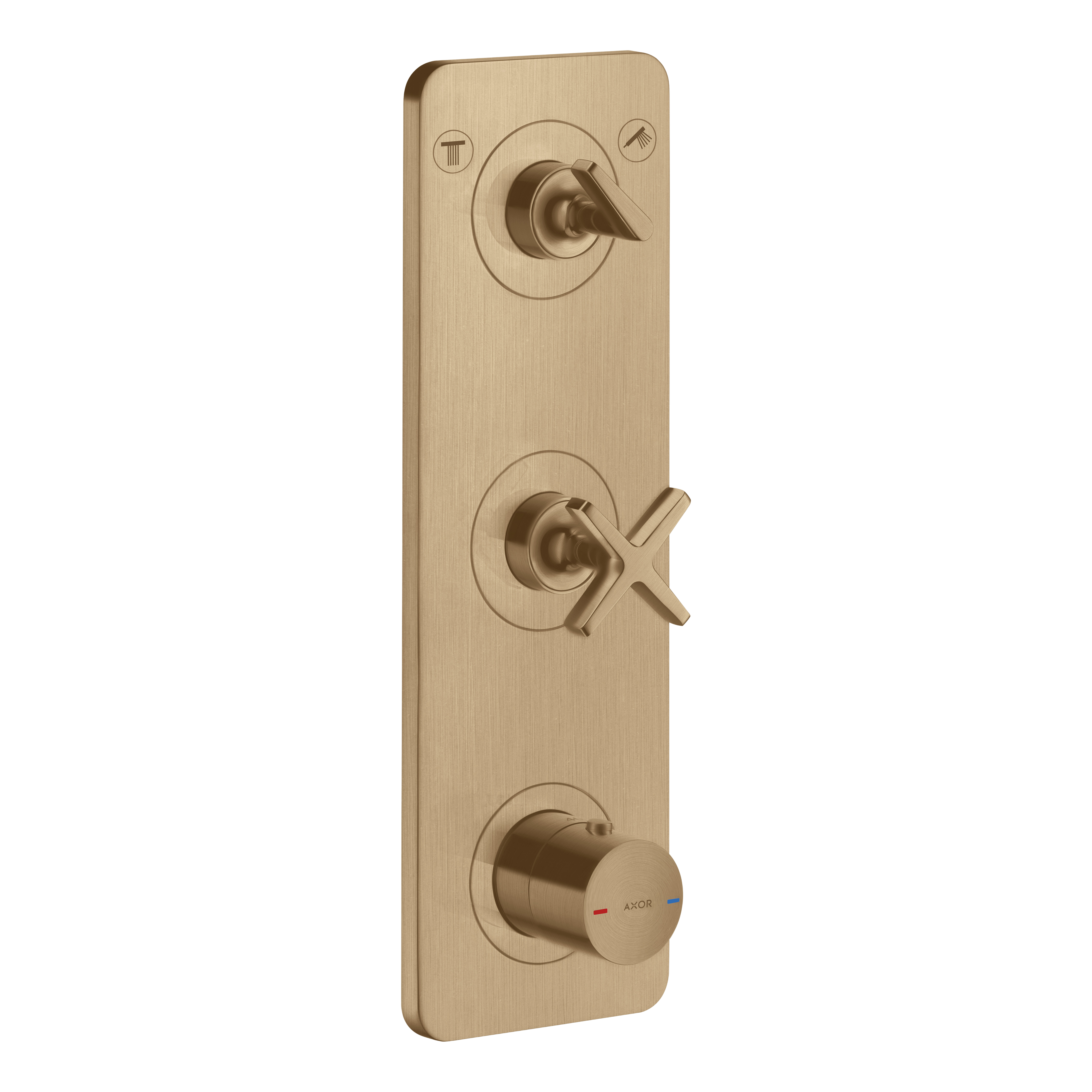 AXOR Citterio E Concealed Shower Thermostat Module 380/120 with 2 Outlets and Plate from Brandt in Brushed Bronze finish