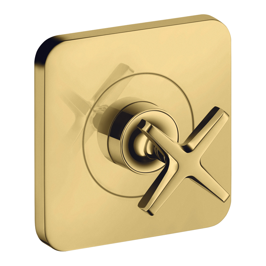 AXOR Citterio E Concealed Shut-Off Valve 120/120 from Brandt in Polished Gold Optic finish