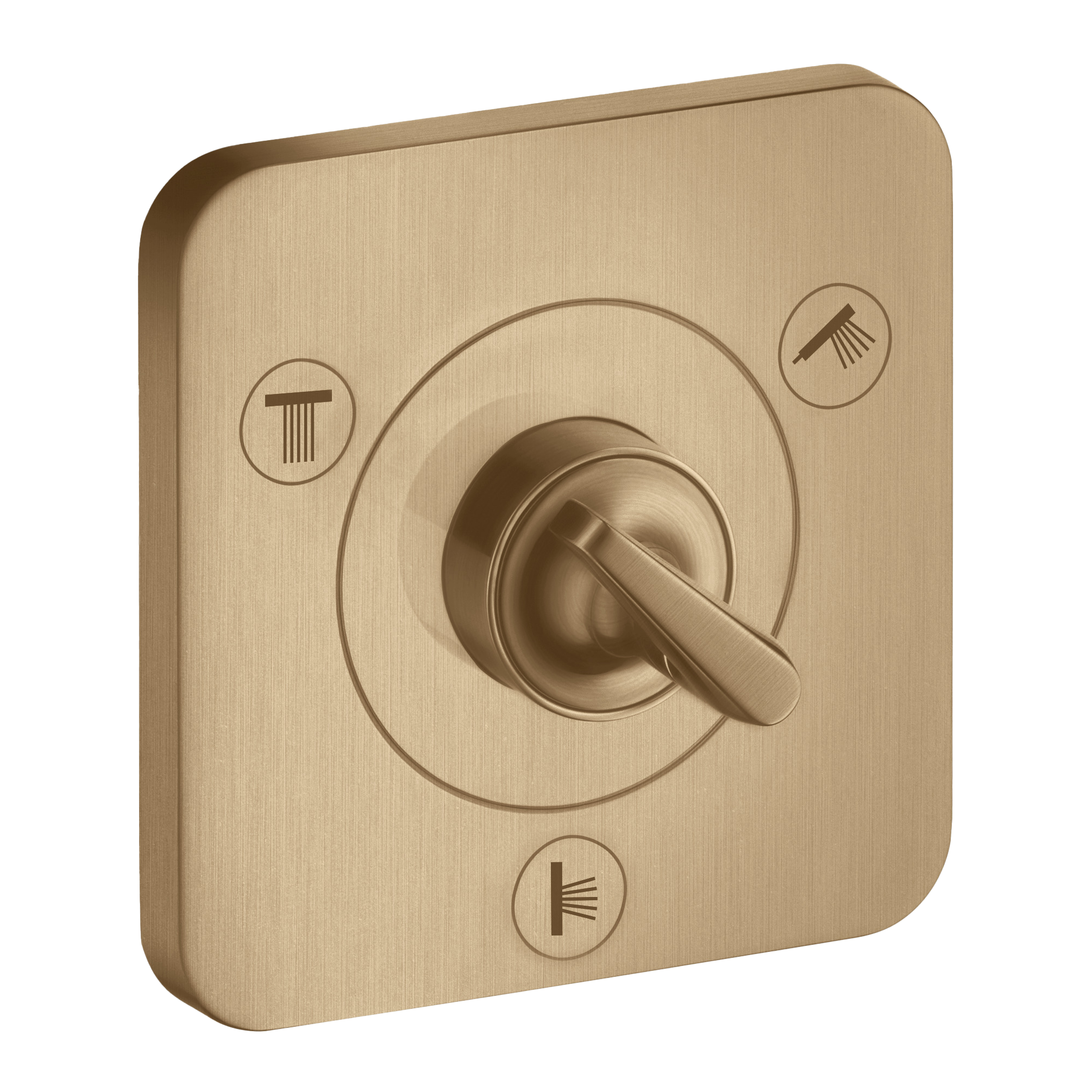 AXOR Citterio E Trio Quattro Concealed Shut-Off Diverter Valve 120/120 from Brandt in Brushed Bronze finish