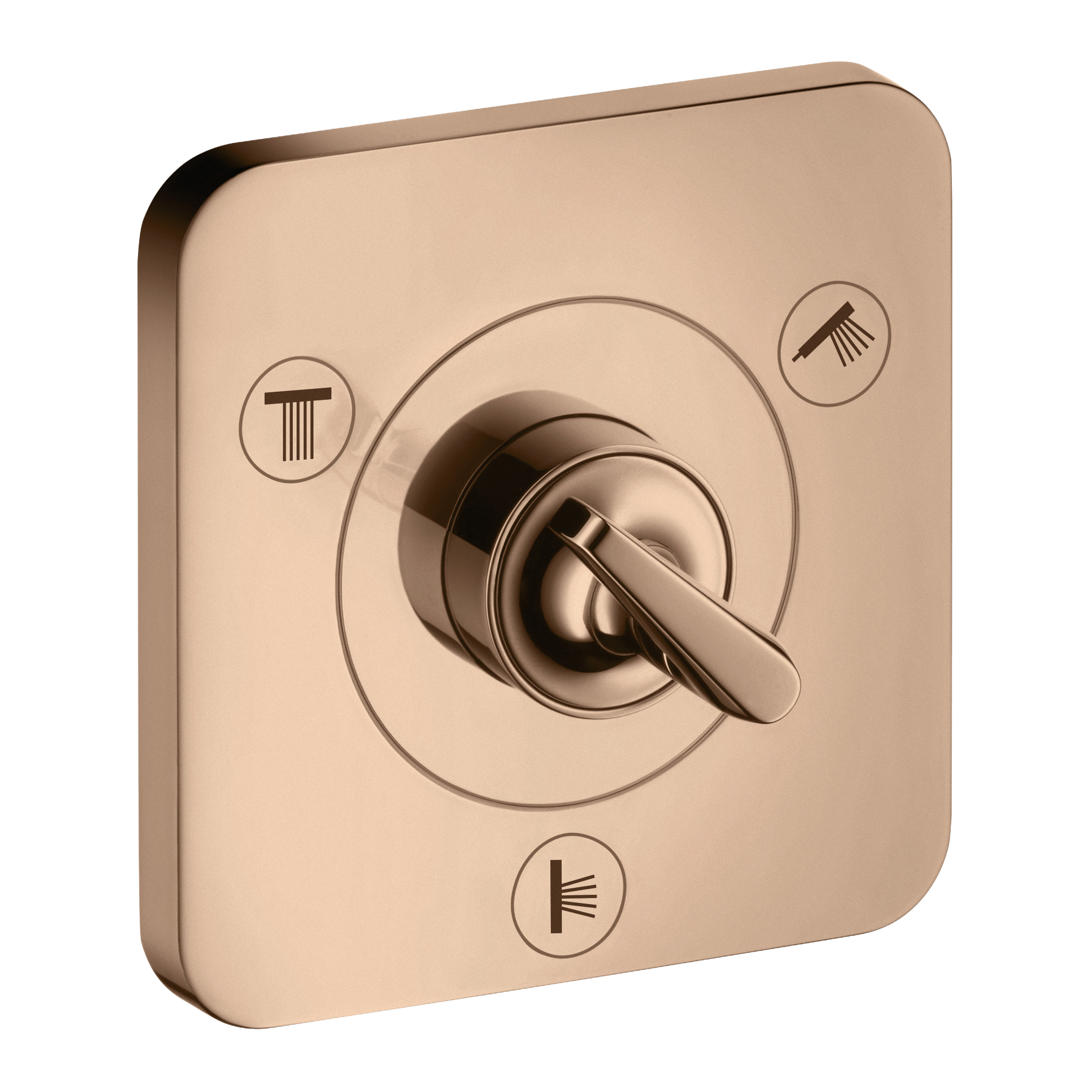 AXOR Citterio E Trio Quattro Concealed Shut-Off Diverter Valve 120/120 from Brandt in Polished Red Gold finish