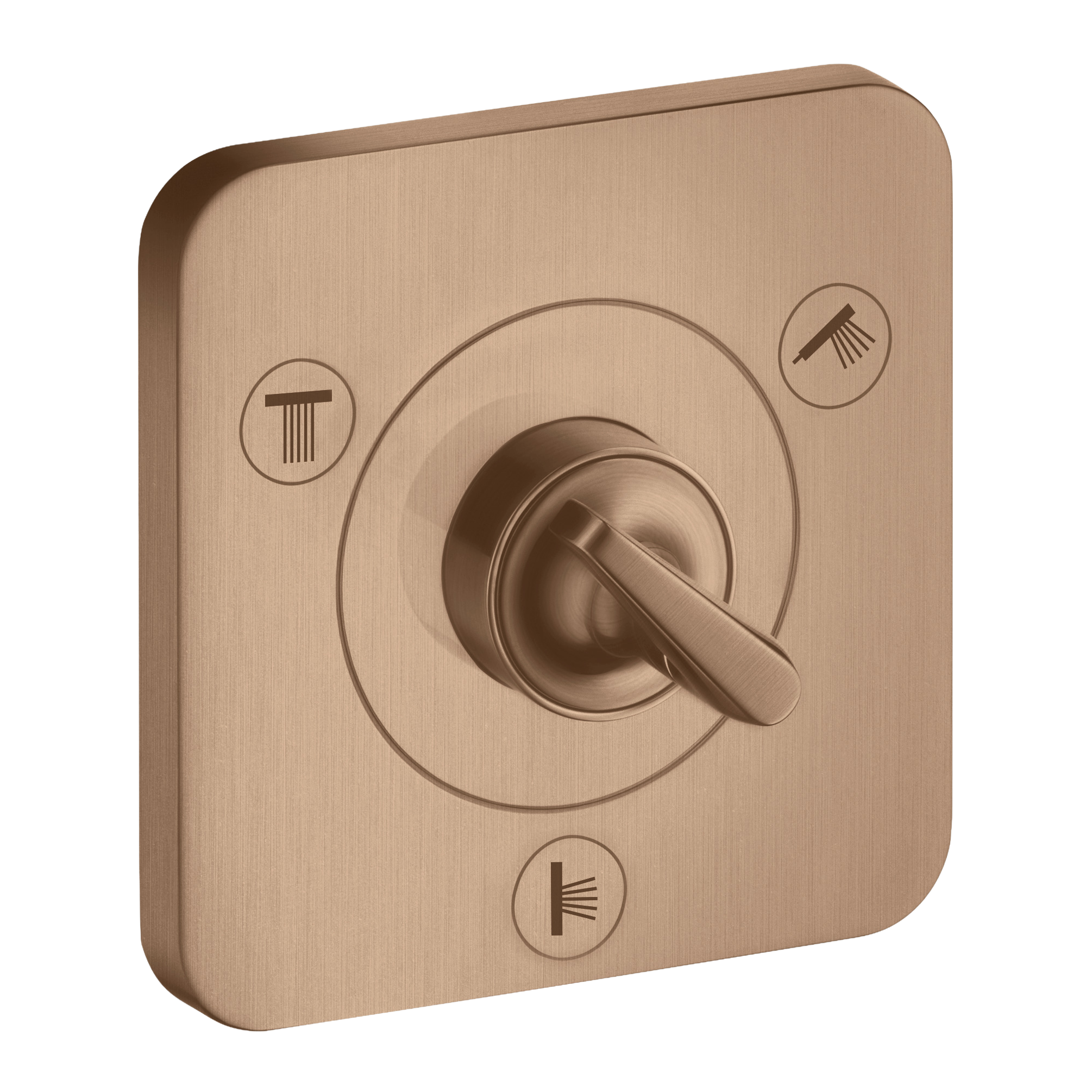 AXOR Citterio E Trio Quattro Concealed Shut-Off Diverter Valve 120/120 from Brandt in Brushed Red Gold finish