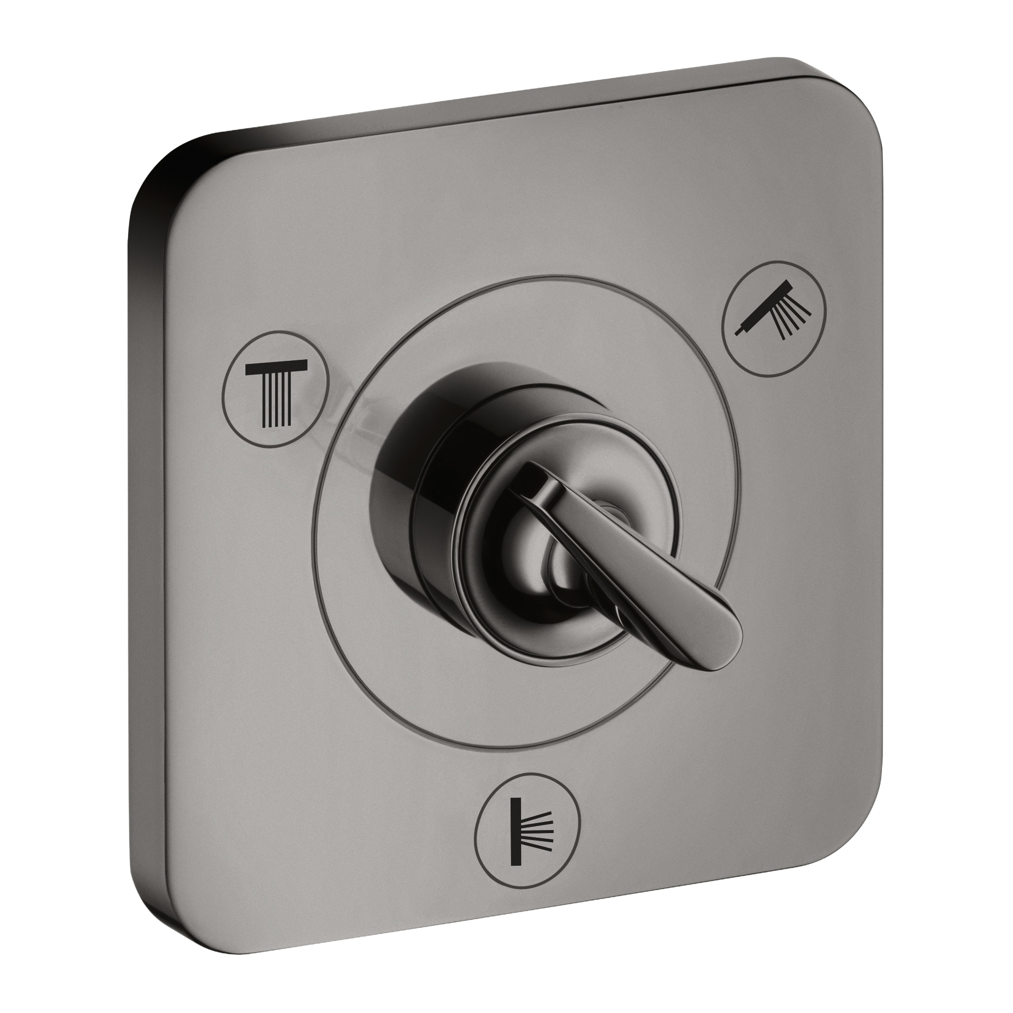 AXOR Citterio E Trio Quattro Concealed Shut-Off Diverter Valve 120/120 from Brandt in Polished Black Chrome finish
