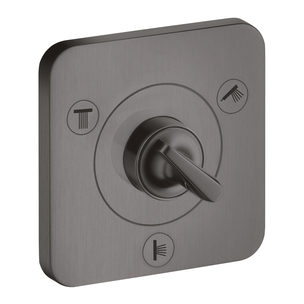 AXOR Citterio E Trio Quattro Concealed Shut-Off Diverter Valve 120/120 from Brandt in Brushed Black Chrome finish
