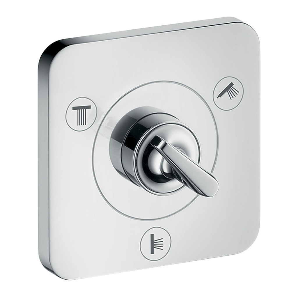 AXOR Citterio E Trio Quattro Concealed Shut-Off Diverter Valve 120/120 from Brandt in Stainless Steel Optic finish