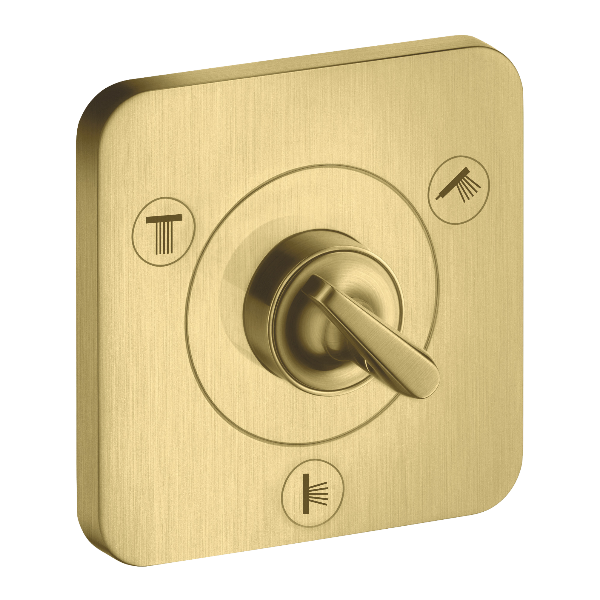 AXOR Citterio E Trio Quattro Concealed Shut-Off Diverter Valve 120/120 from Brandt in Brushed Brass finish