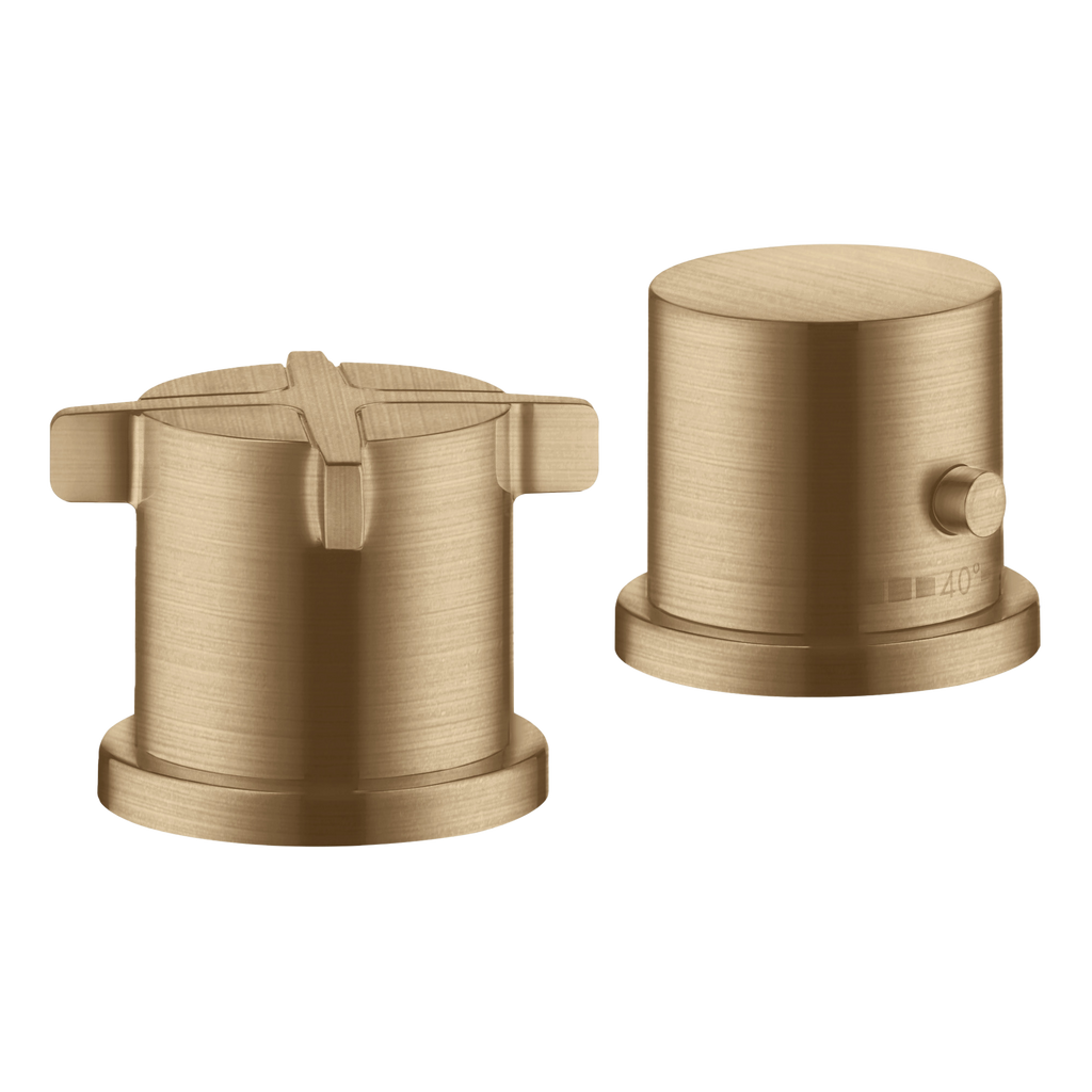 AXOR Citterio E 2-Hole Rim-Mounted Thermostatic Bath Mixer from Brandt in Brushed Bronze finish