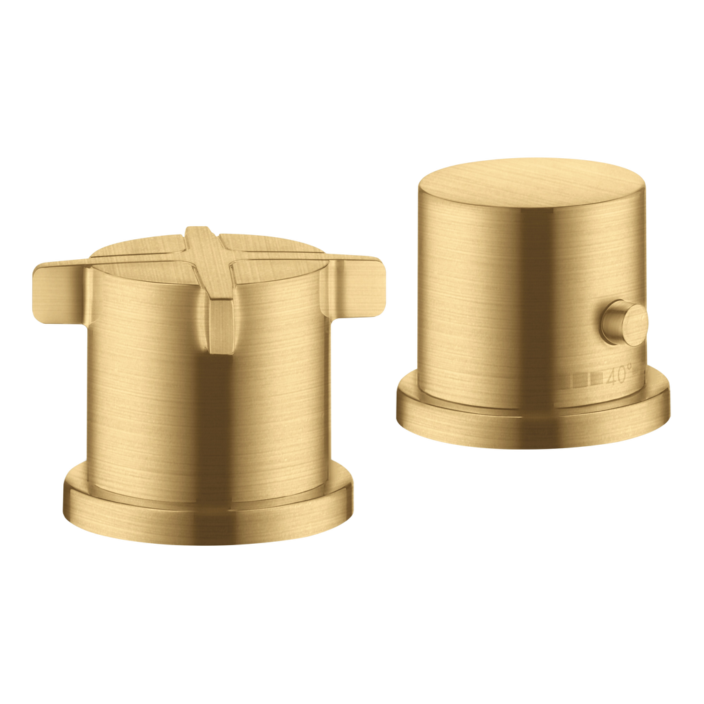 AXOR Citterio E 2-Hole Rim-Mounted Thermostatic Bath Mixer from Brandt in Brushed Gold Optic finish
