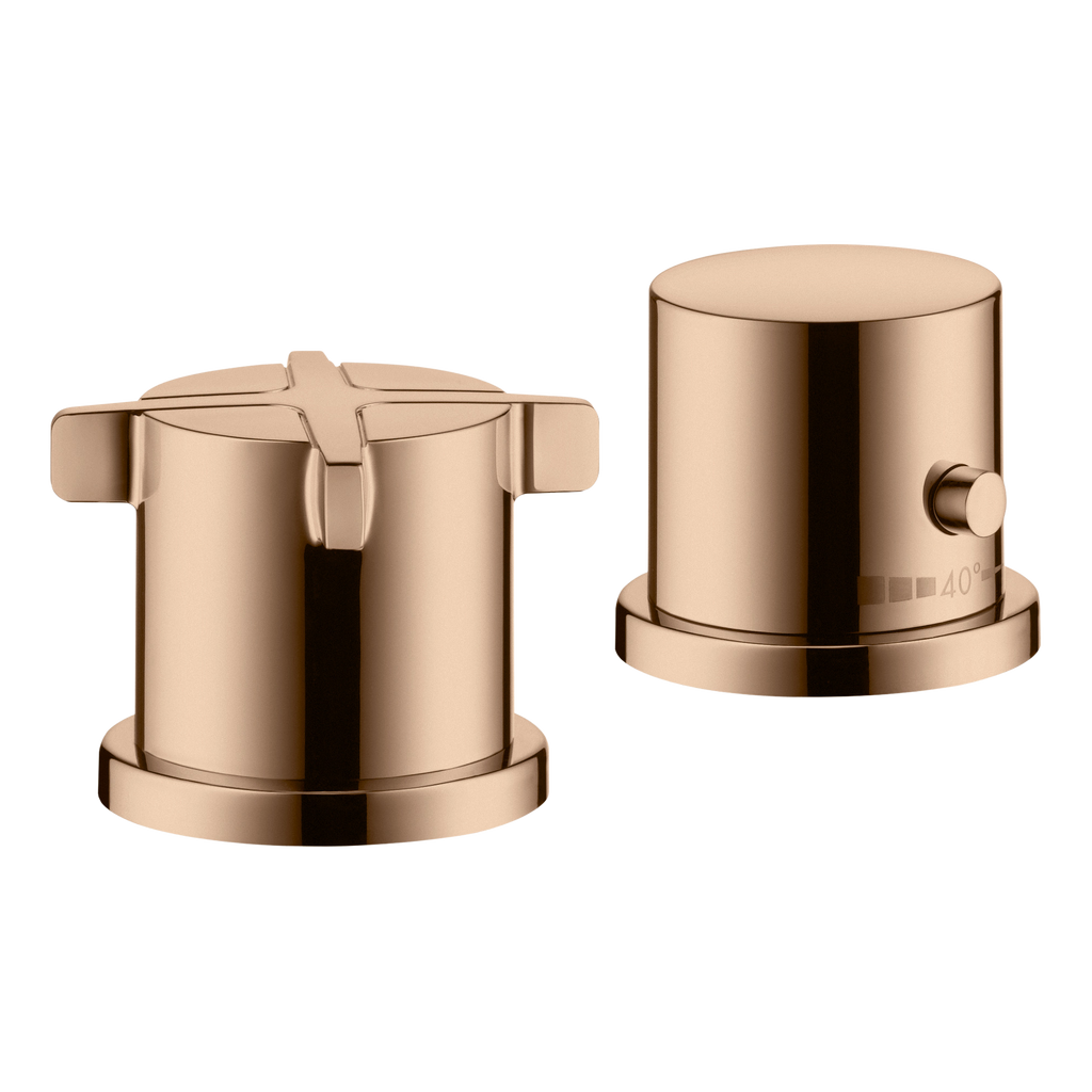 AXOR Citterio E 2-Hole Rim-Mounted Thermostatic Bath Mixer from Brandt in Polished Red Gold finish